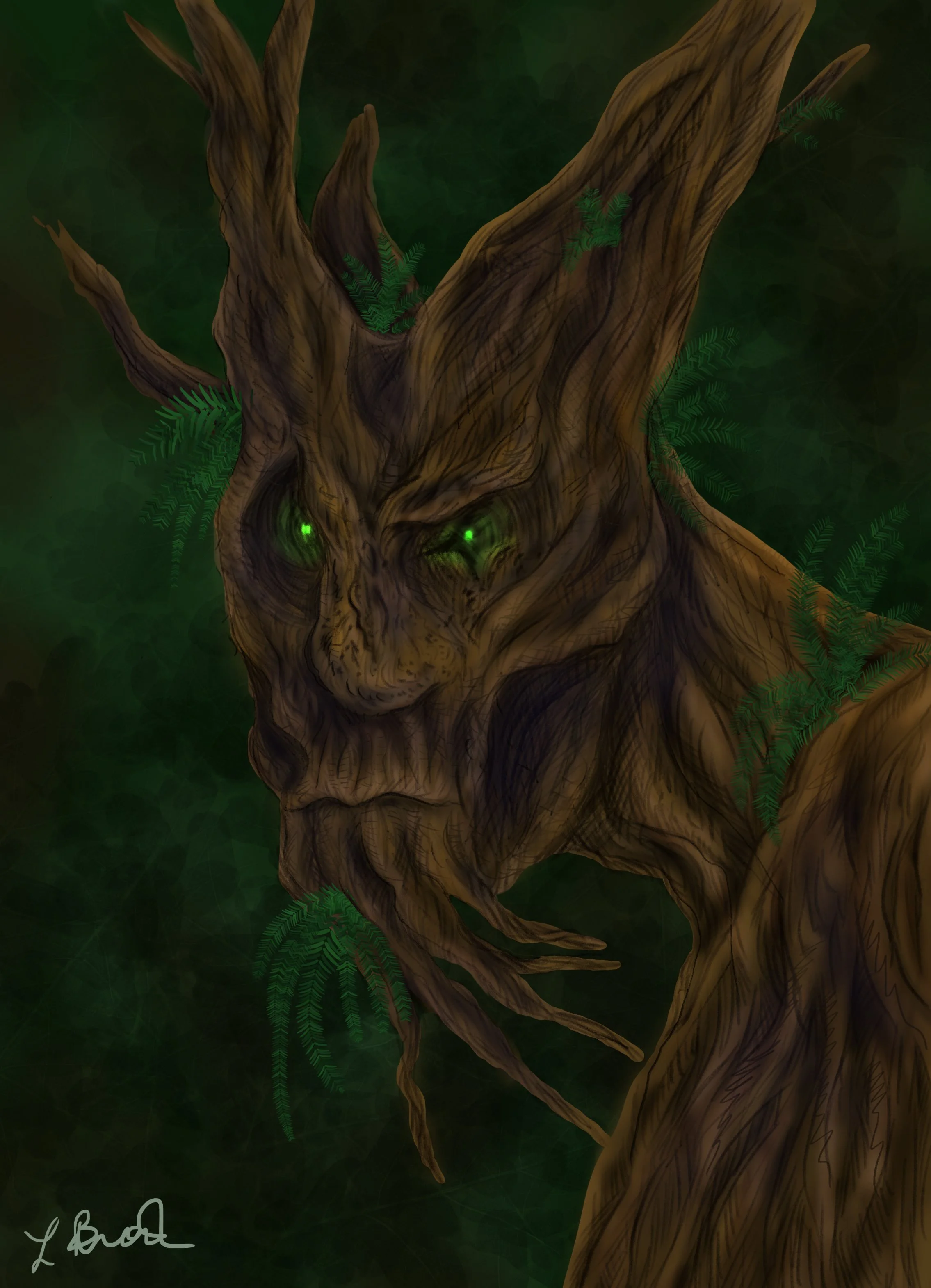 2022 - concept art of a tree gnome for a TTRPG