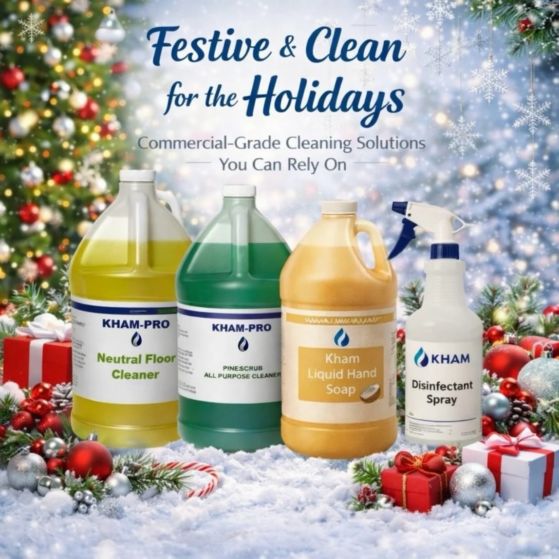 The holidays are busy. Your cleaning products shouldn&rsquo;t miss a beat. ❄️

Kham Products &mdash; Commercial-grade solutions you can rely on. 🎄