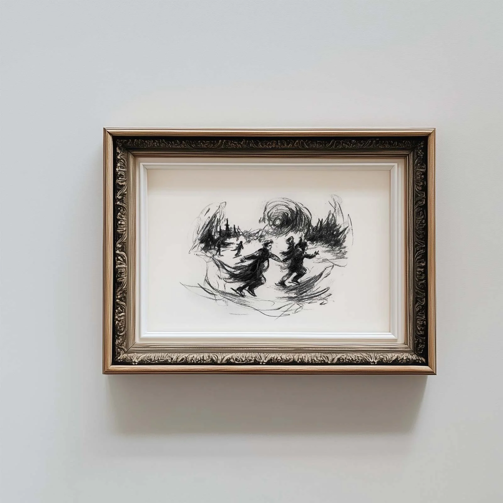 Skating on a Frozen Lake (A3 Open Print)