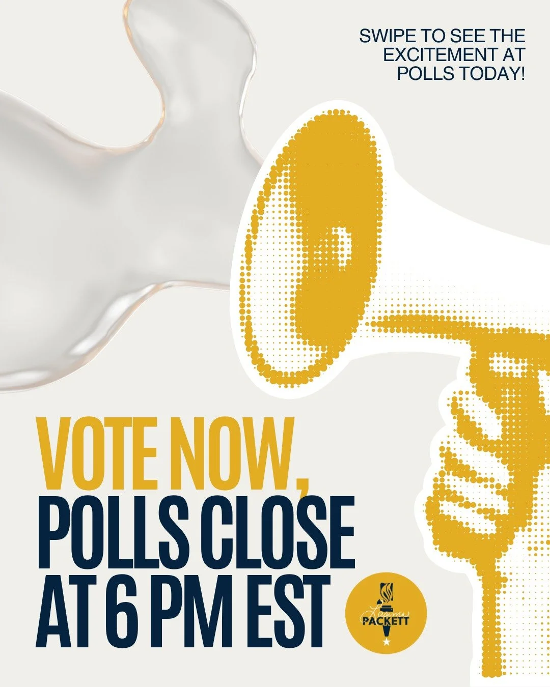 🗳️ VOTE NOW &mdash; Polls close at 6 PM EST!

Swipe to feel the energy and excitement from the polls today 🙌 Your voice matters&mdash;make it count before time runs out.

Find your polling location:
Hamilton County: https://www.hamiltoncounty.in.go