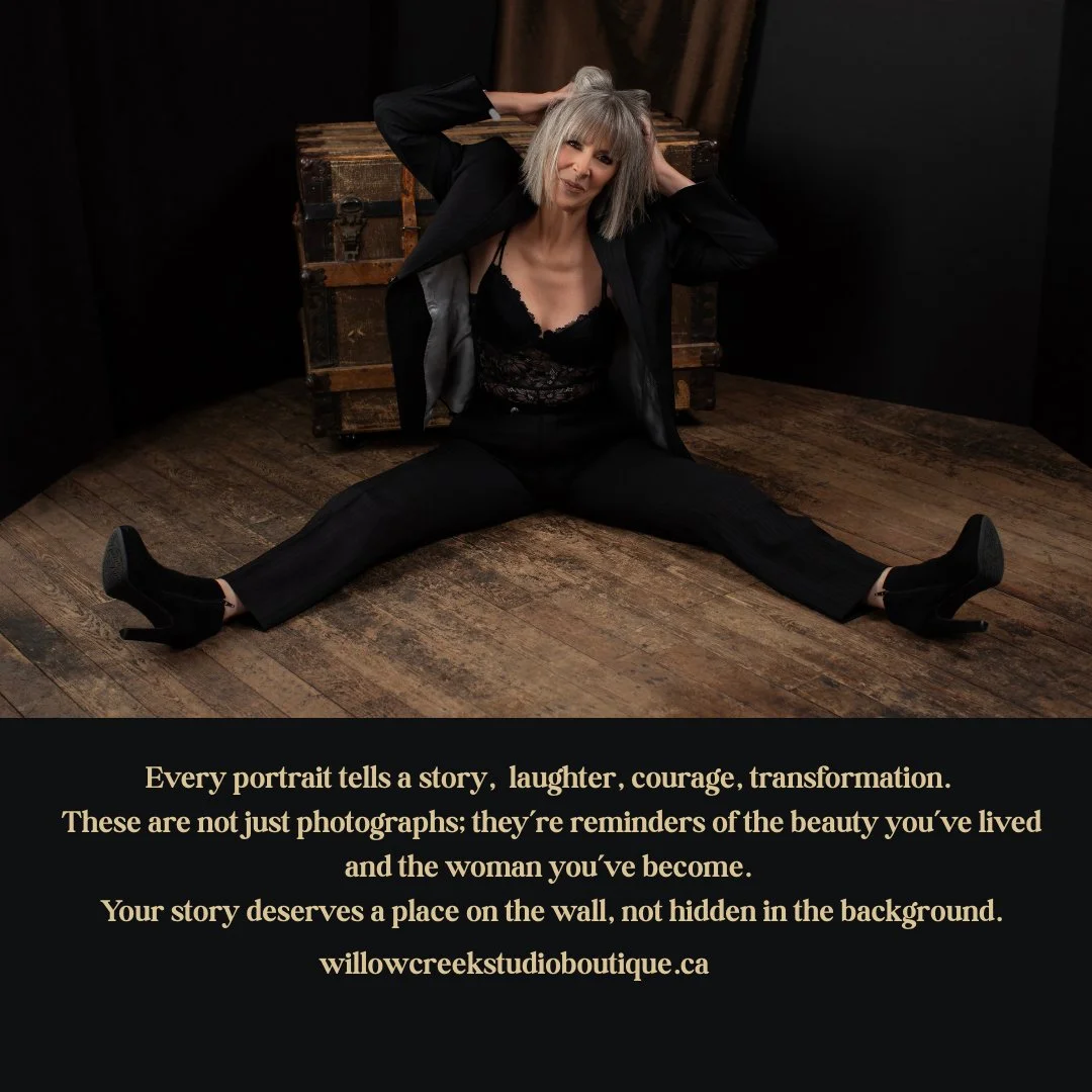Make 2026 the year you take part in a photo experience at Willow Creek Studio &amp; Boutique. 

From wardrobe to posing to professional hair and makeup, every detail is designed to help you feel confident and at ease. 

This is more than a portrait.
