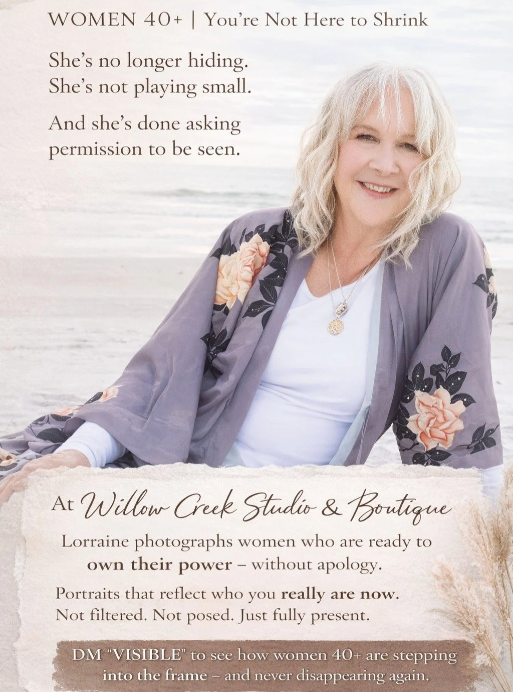 I don't know about you, but this year I feel this in my bones. 
I'm done playing small.
I'm no longer hiding.
I'm not asking for permission.
I photograph women who are ready to own their power &mdash; without apology.
Portraits that reflect who you r