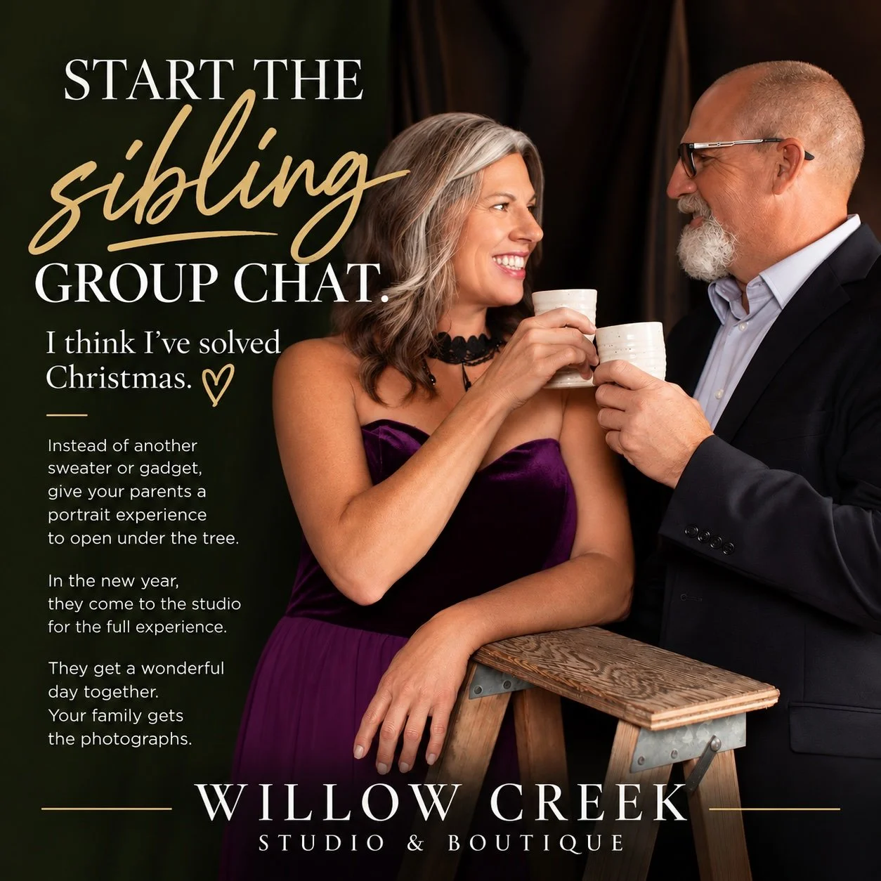 Start the sibling group chat.

I think I&rsquo;ve solved Christmas. 🎄😂

Instead of trying to figure out who&rsquo;s buying Mom another sweater or whether Dad really needs another gadget, go together on something completely different.

Give your par
