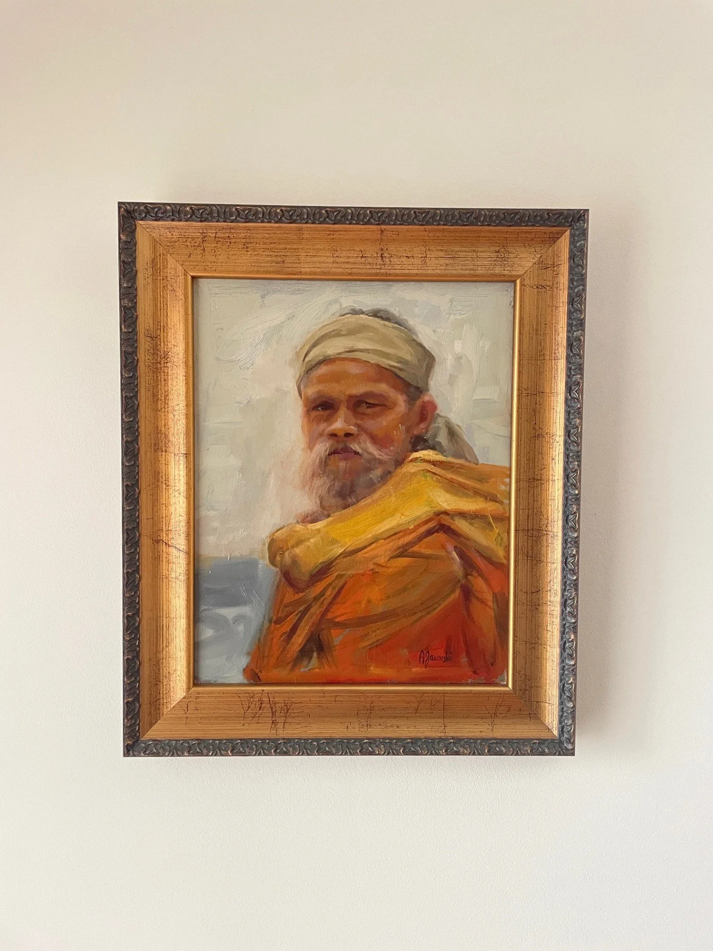 Picture of a framed painting of Monk.jpg