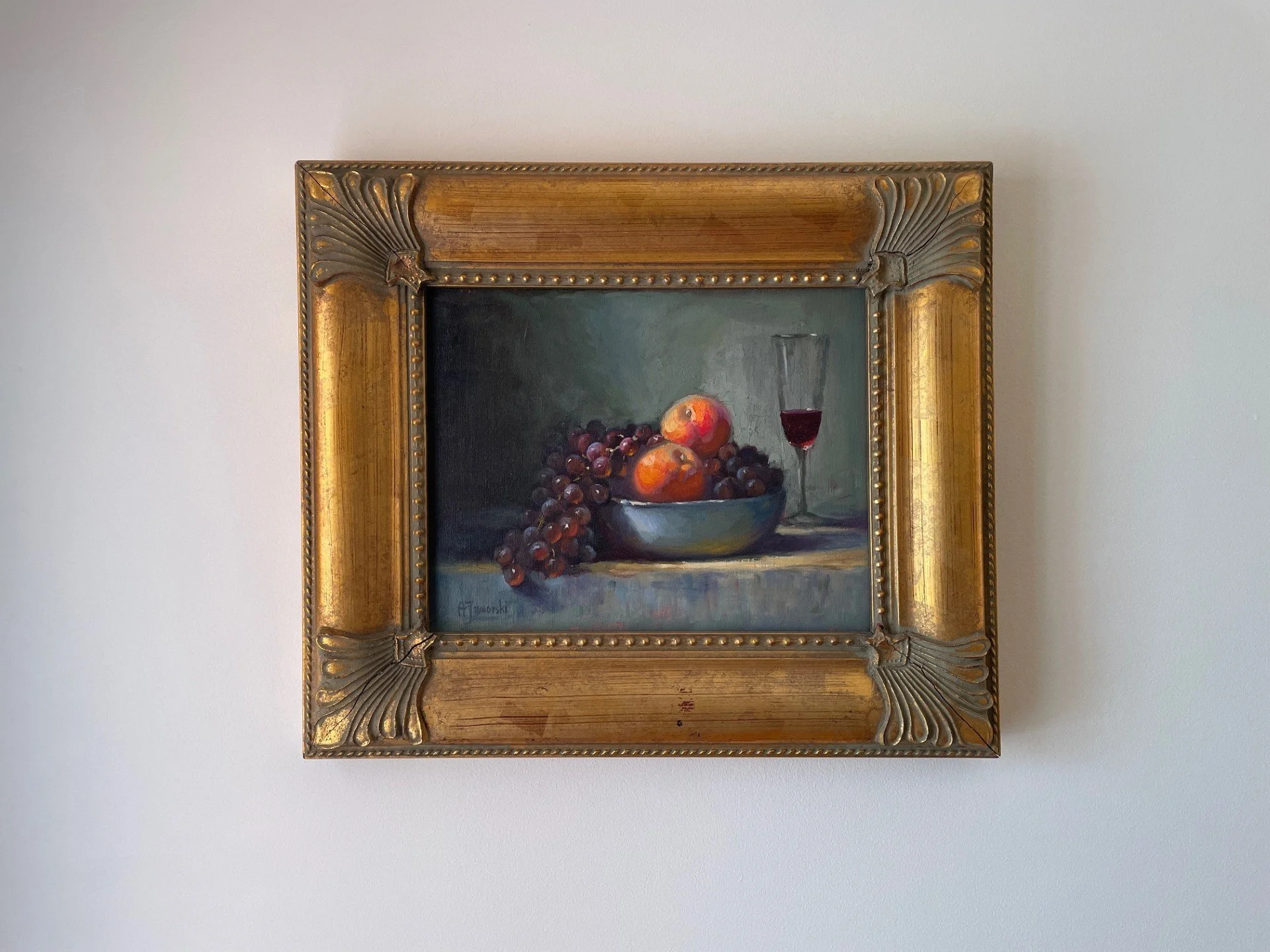 Peaches,Grapes and Wine ,framed.jpg