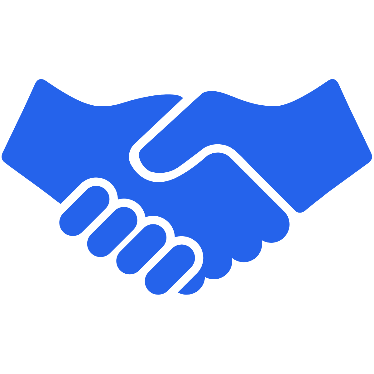 Symbol für Händeschütteln in Blau