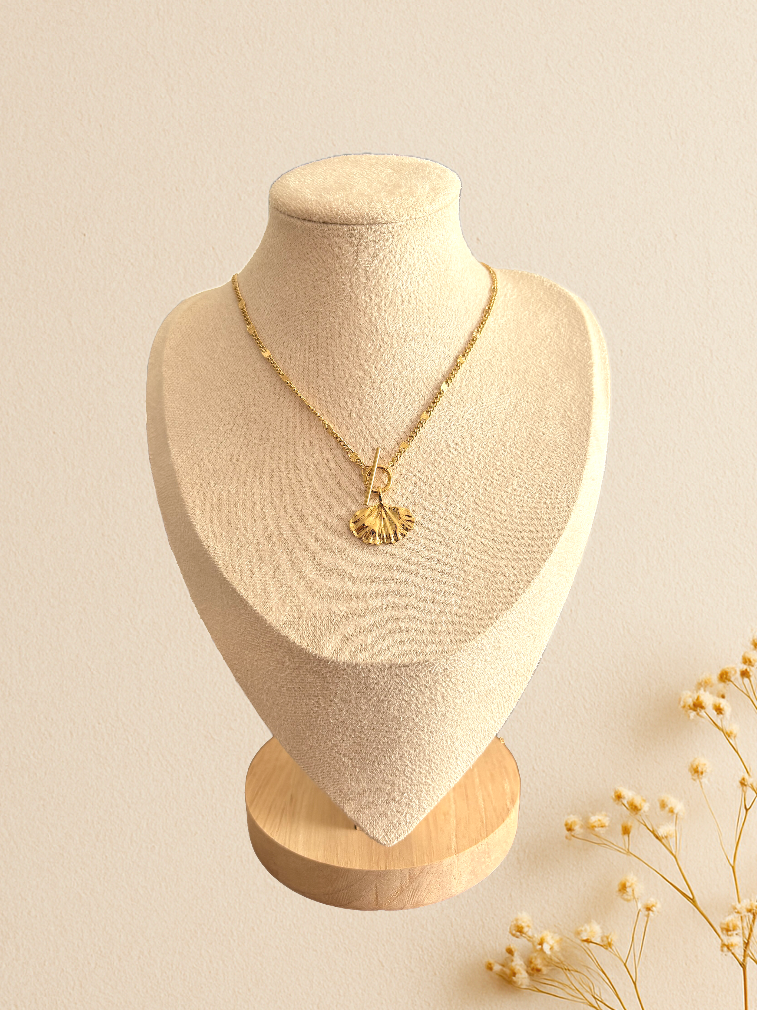 collier acier inoxydable doré bijou cadeau femme bijoux petit prix résiste à l'eau