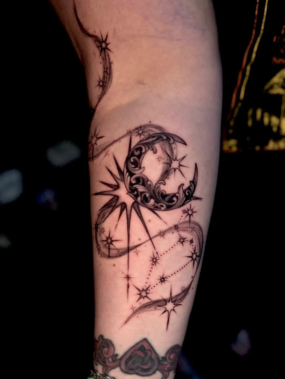 Moon, stars, and Leo constellation ✨