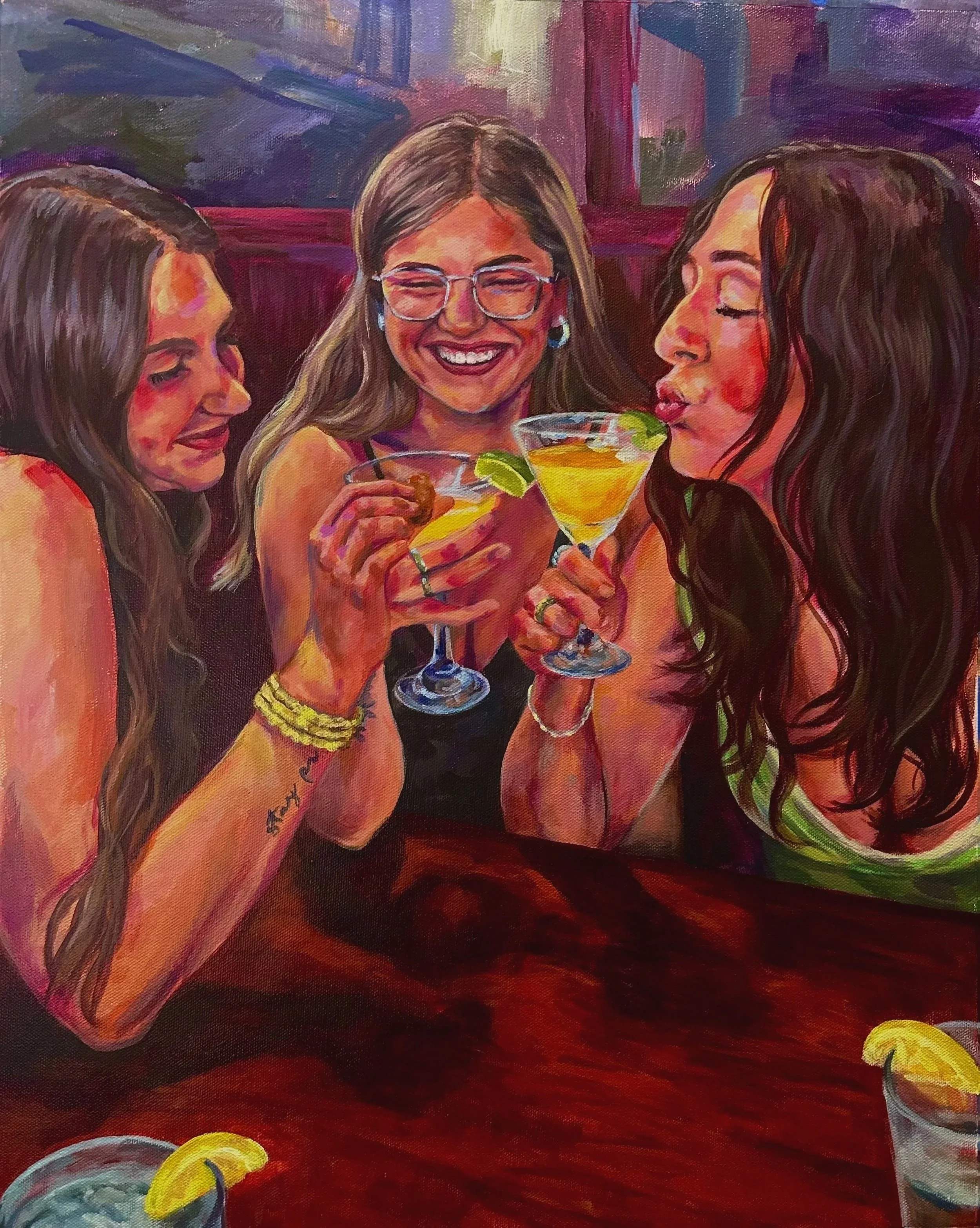 Cheers, 2024,
acrylic on canvas paper
24 x 20 in
