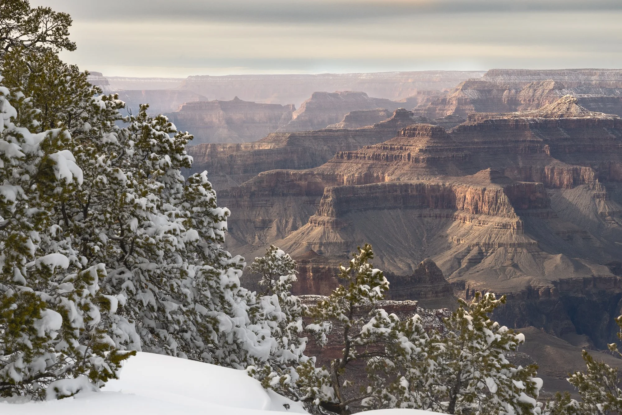winter, snow, Grand Canyon National Park, Arizona