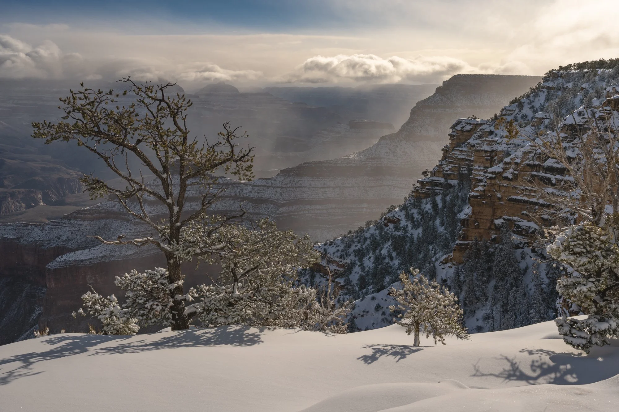 winter, snow, Grand Canyon National Park, Arizona