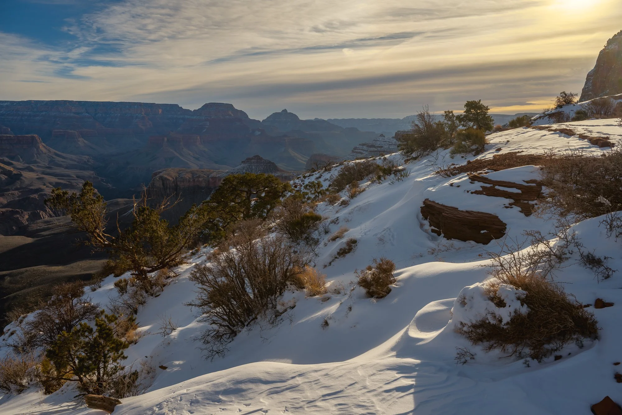 winter, snow, Grand Canyon National Park, Arizona