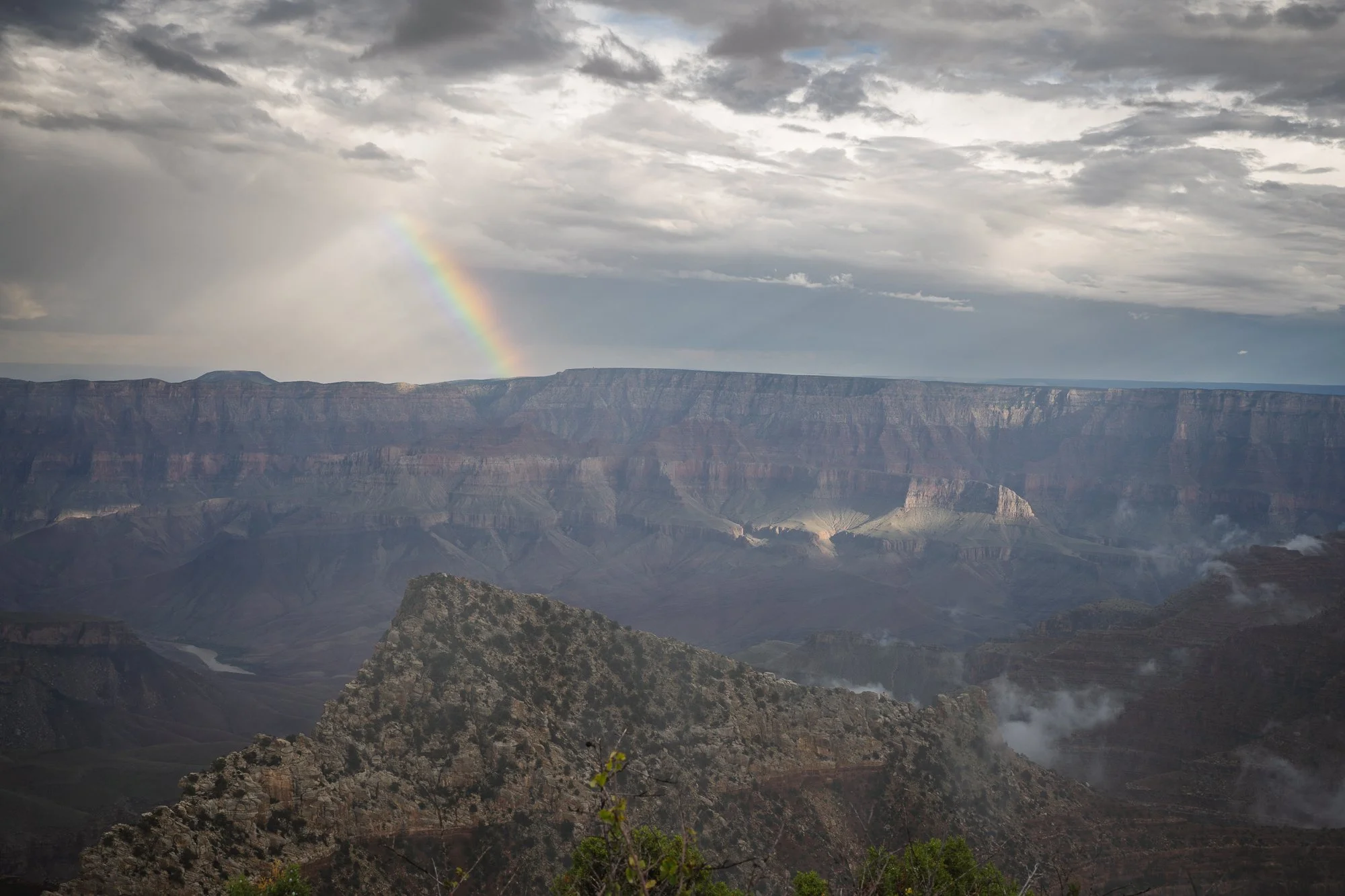 Rainbow, Moody Weather, Cape Royal, Grand Canyon National Park, Arizona