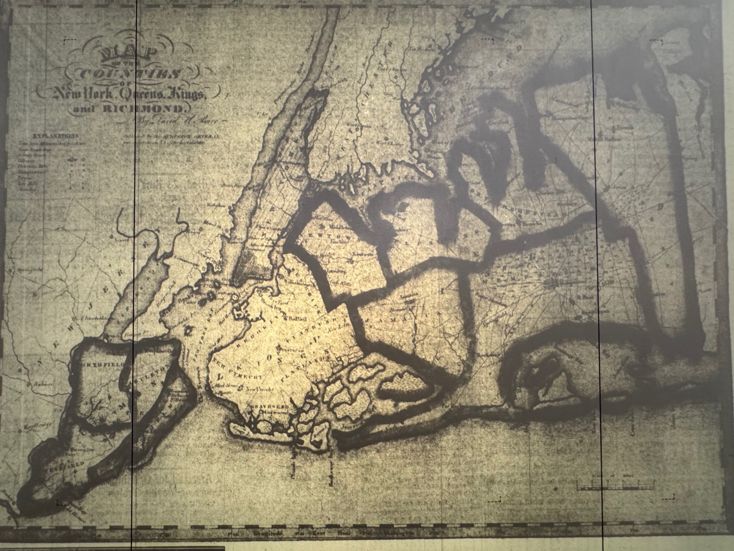 historical map of Queens and New York counties