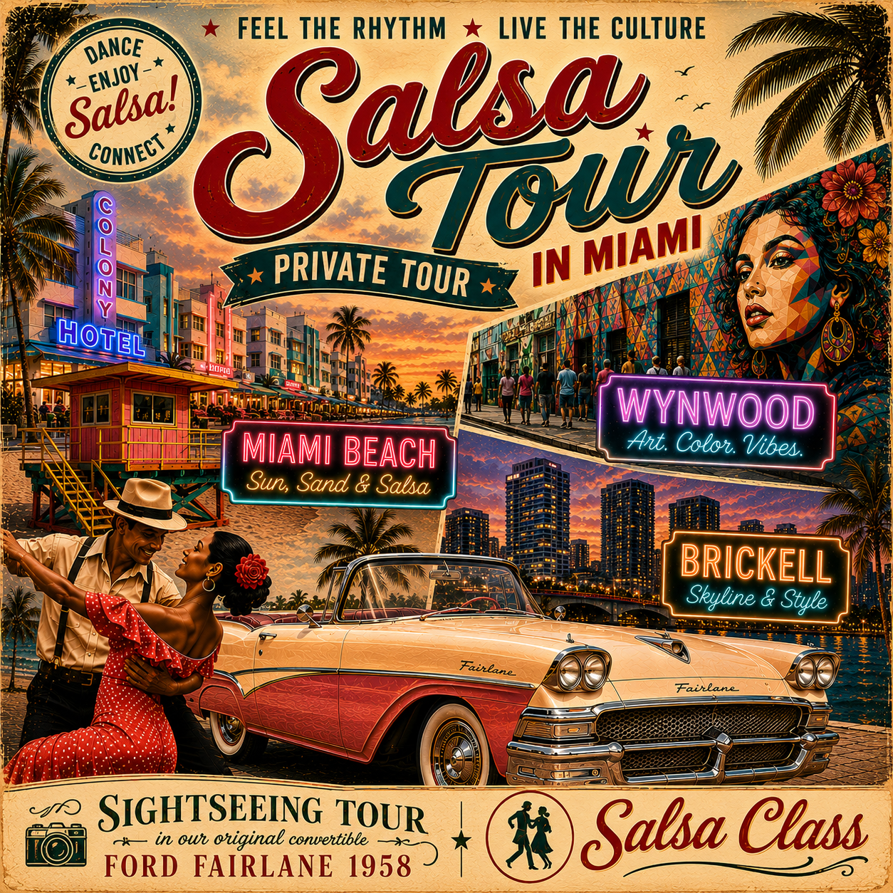 2 Hours Sightseeing Tour & Group Salsa Lesson (up to 4 people).