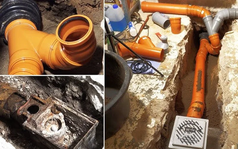 Basement drain repair in Edmond