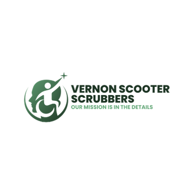 Logo for Wenonah Scooter Services with a green and black color scheme, featuring a scooter graphic and contact information.