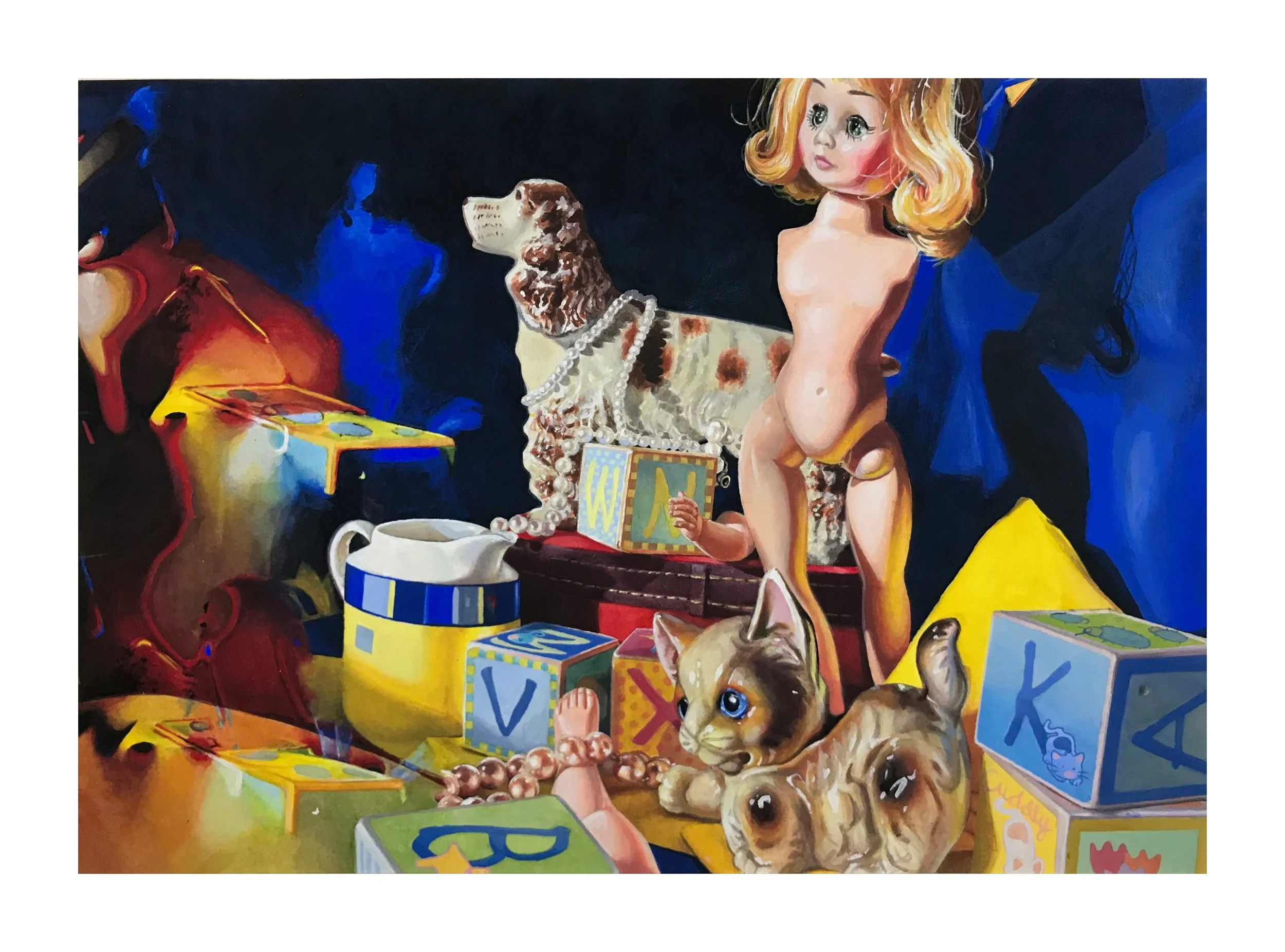 Wonderland, acrylic gouache, 10.625" by 15," 2019, sold