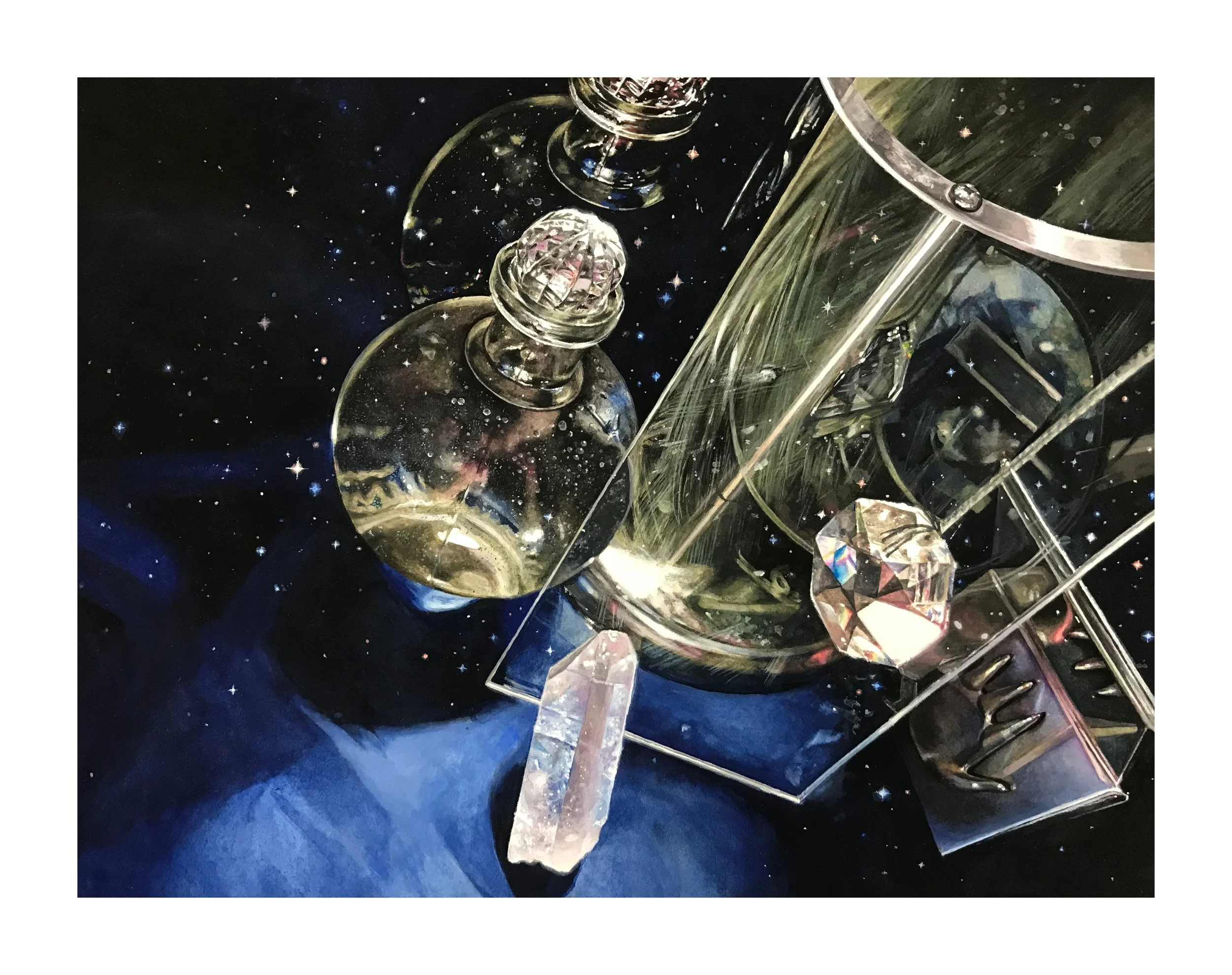 Constellations, acrylic gouache, 9.375" by 12.25," 2020, sold