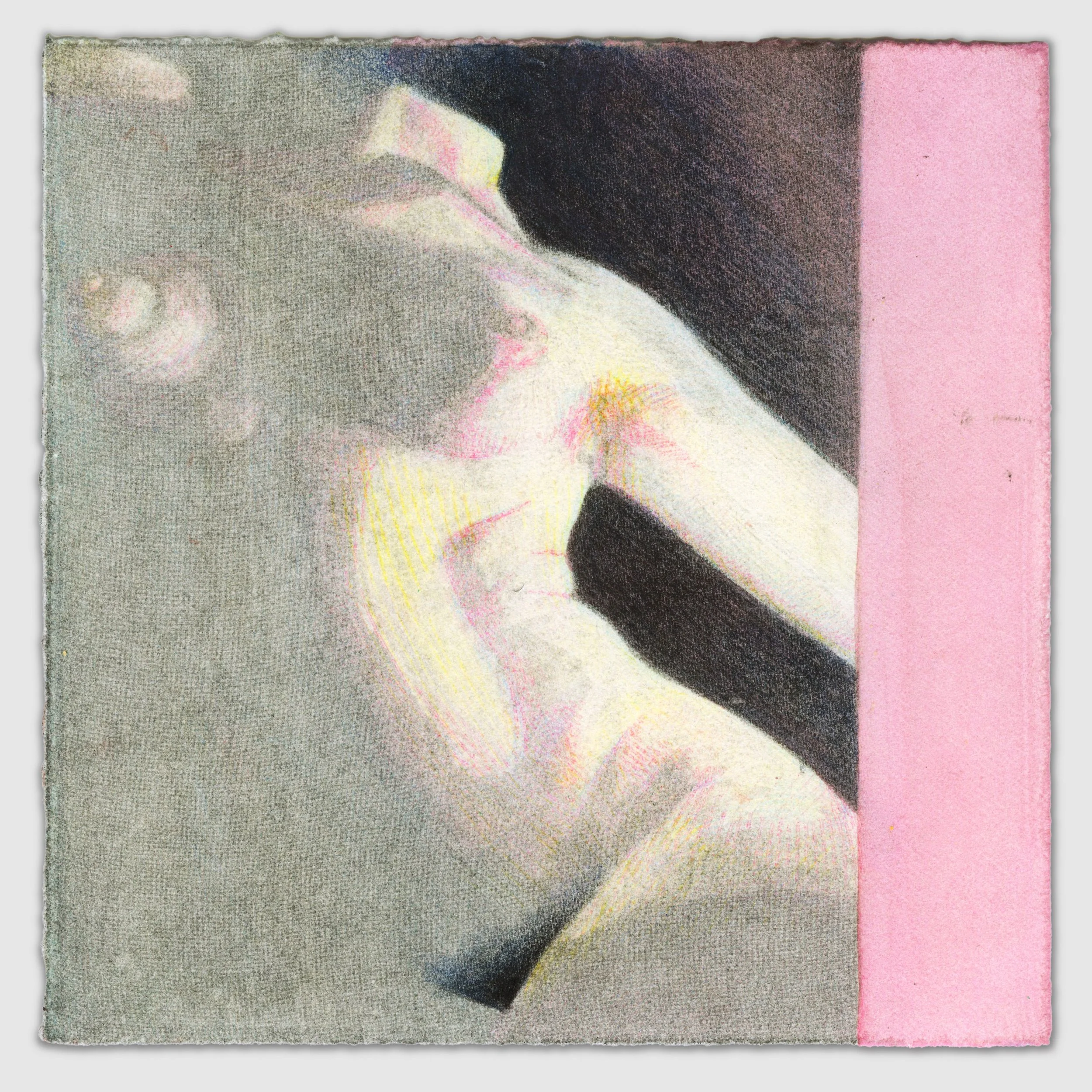 October XI, silk aquatint with gouache and colored pencil, 6" x 6," 1/1, 2025