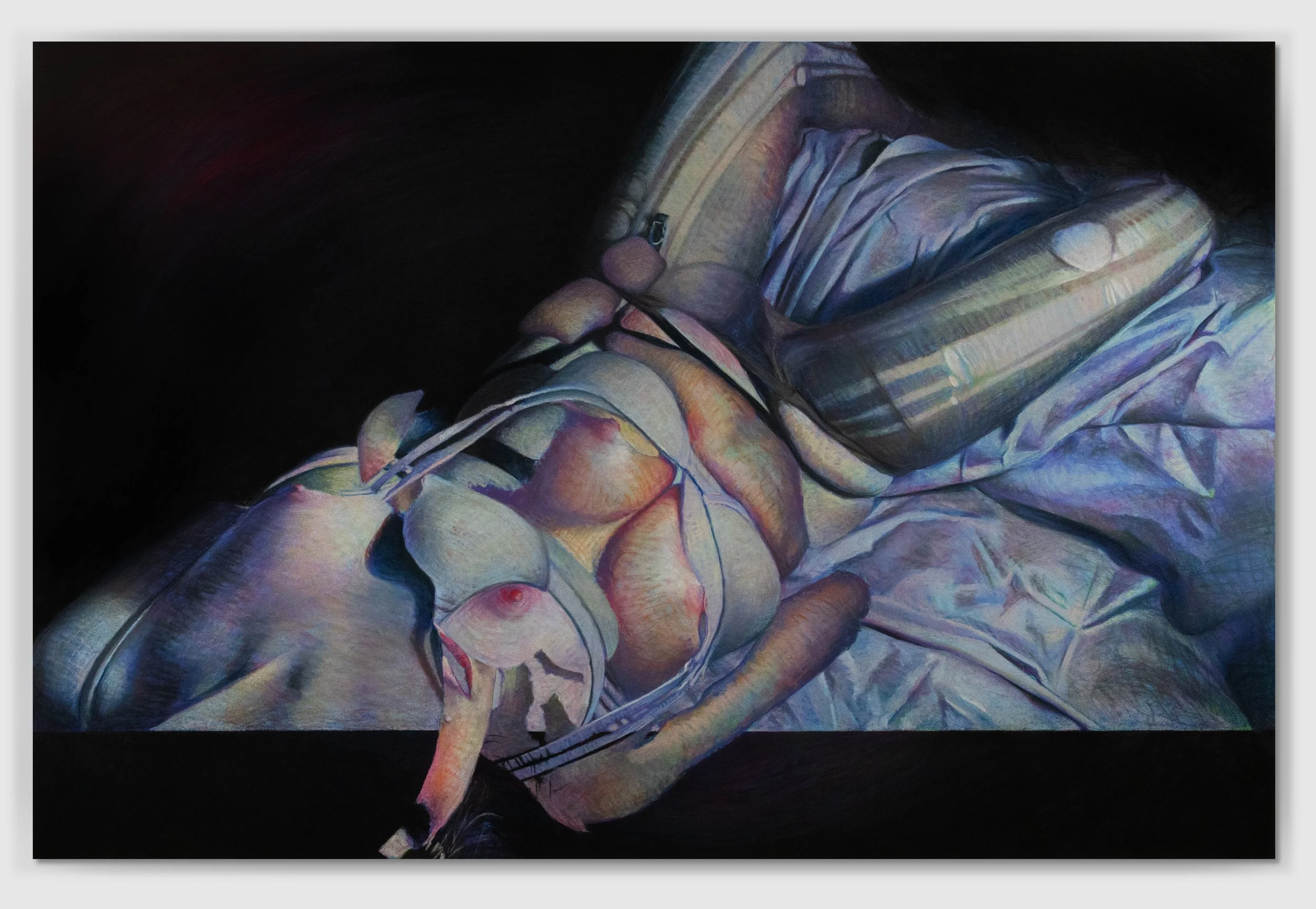 Deposition, chalk pastel and acrylic gouache, 29.25" x 49.75," 2025