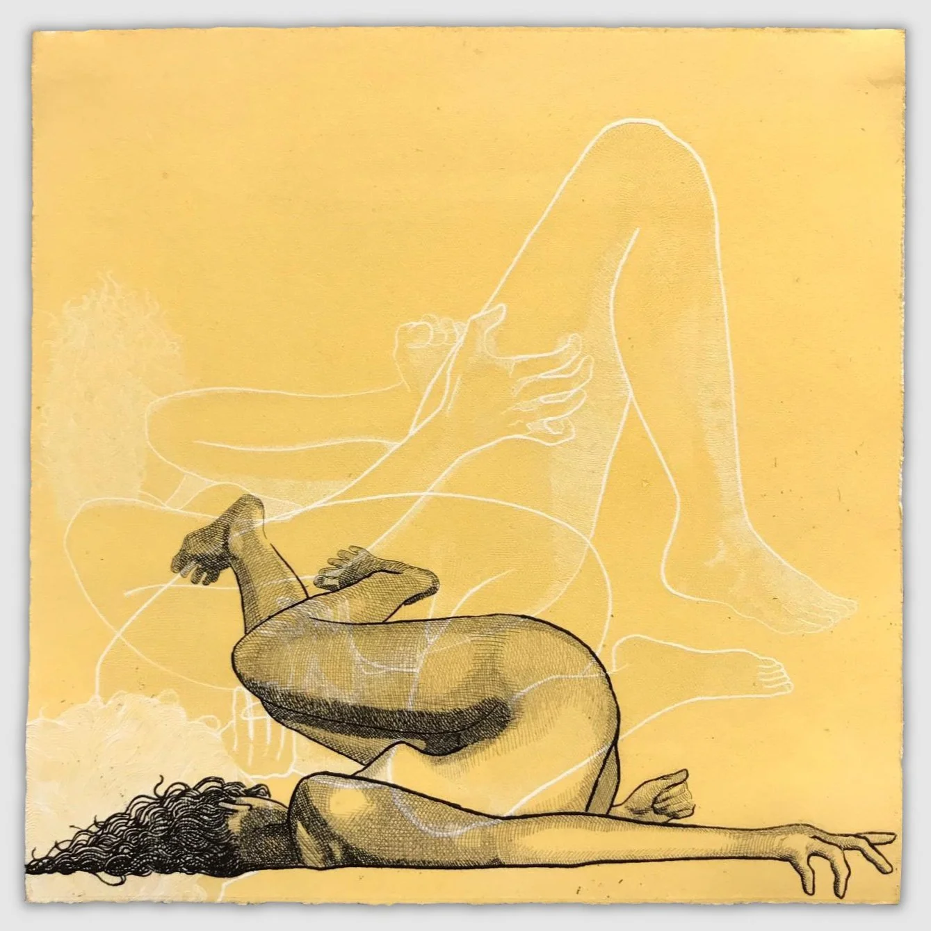 Body Iterations VIII, overprinted etchings, 9" by 9," 1/1, 2023