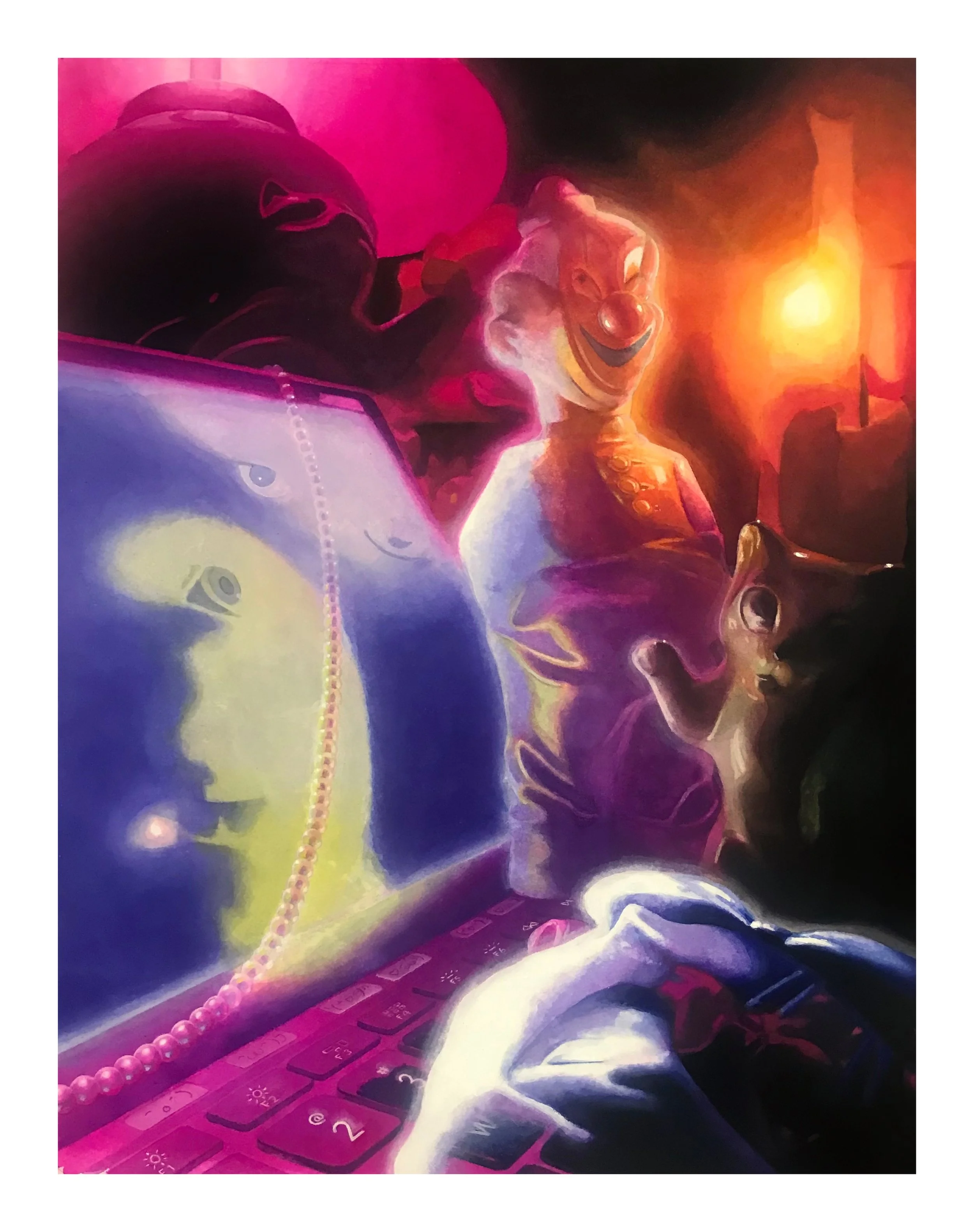 Do Androids Dream, acrylic gouache, 15.625" by 12.5," 2022