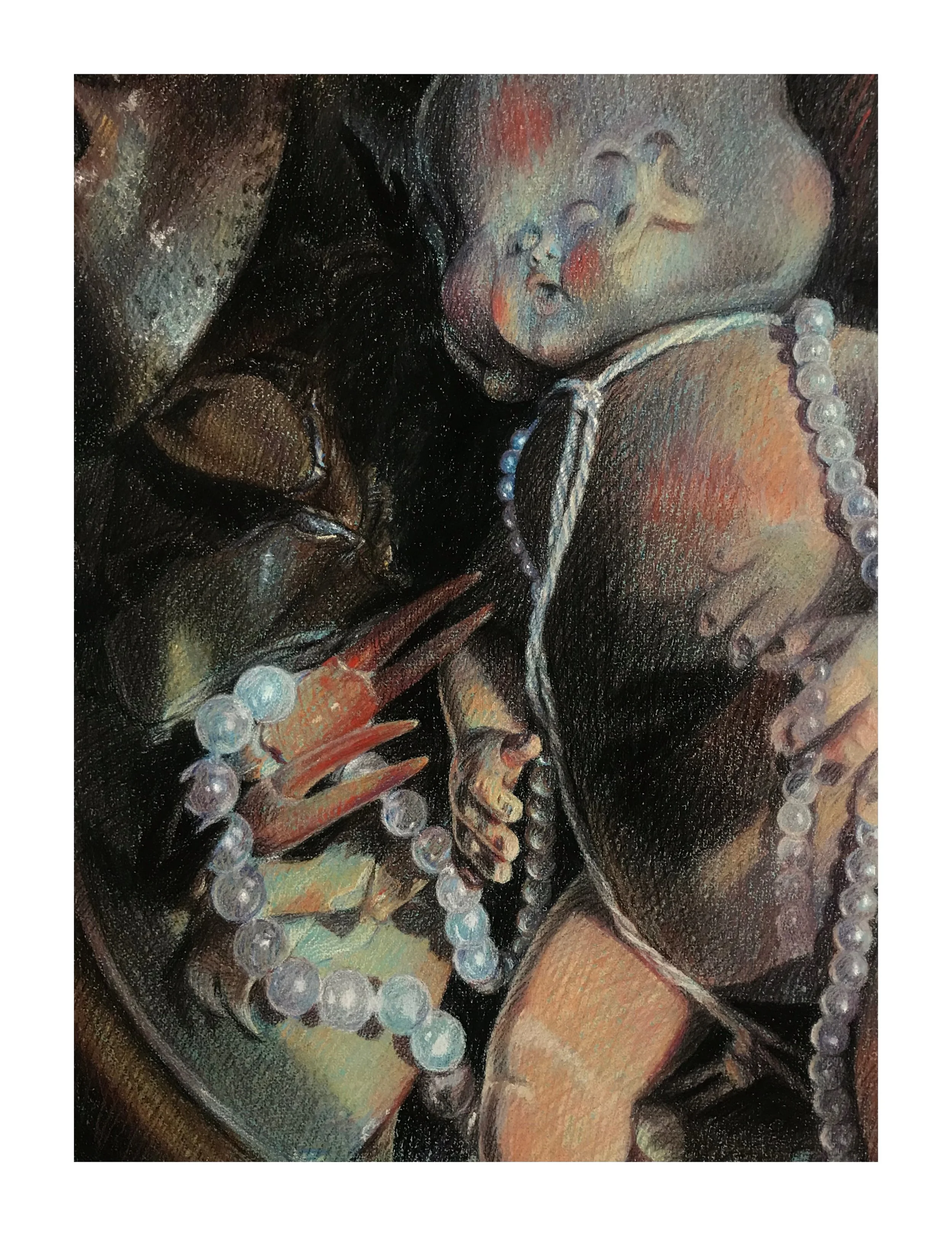 Communion, chalk pastel and acrylic gouache, 27" by 20.25," 2022