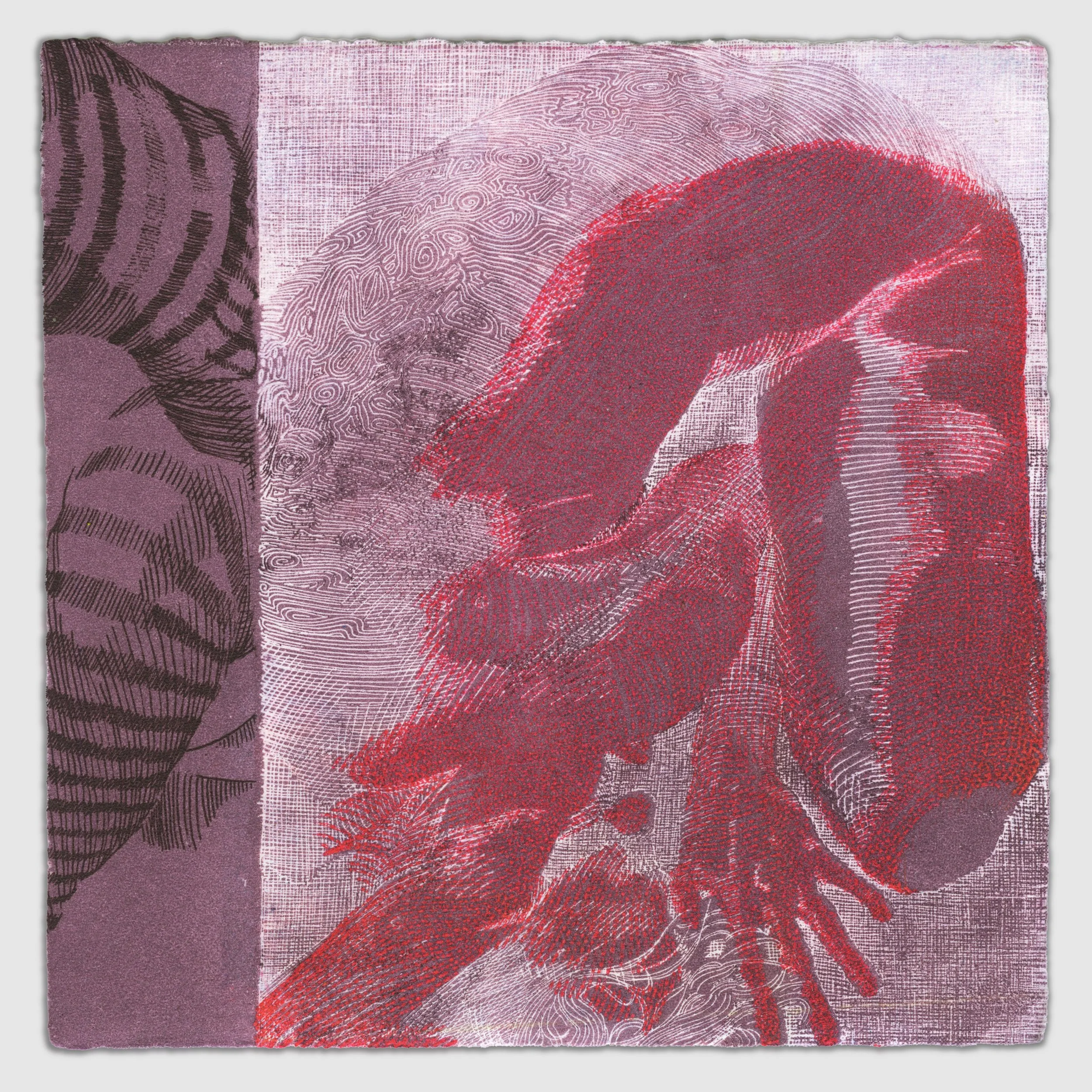 November III, overprinted etchings, 6" x 6," 1/1, 2025