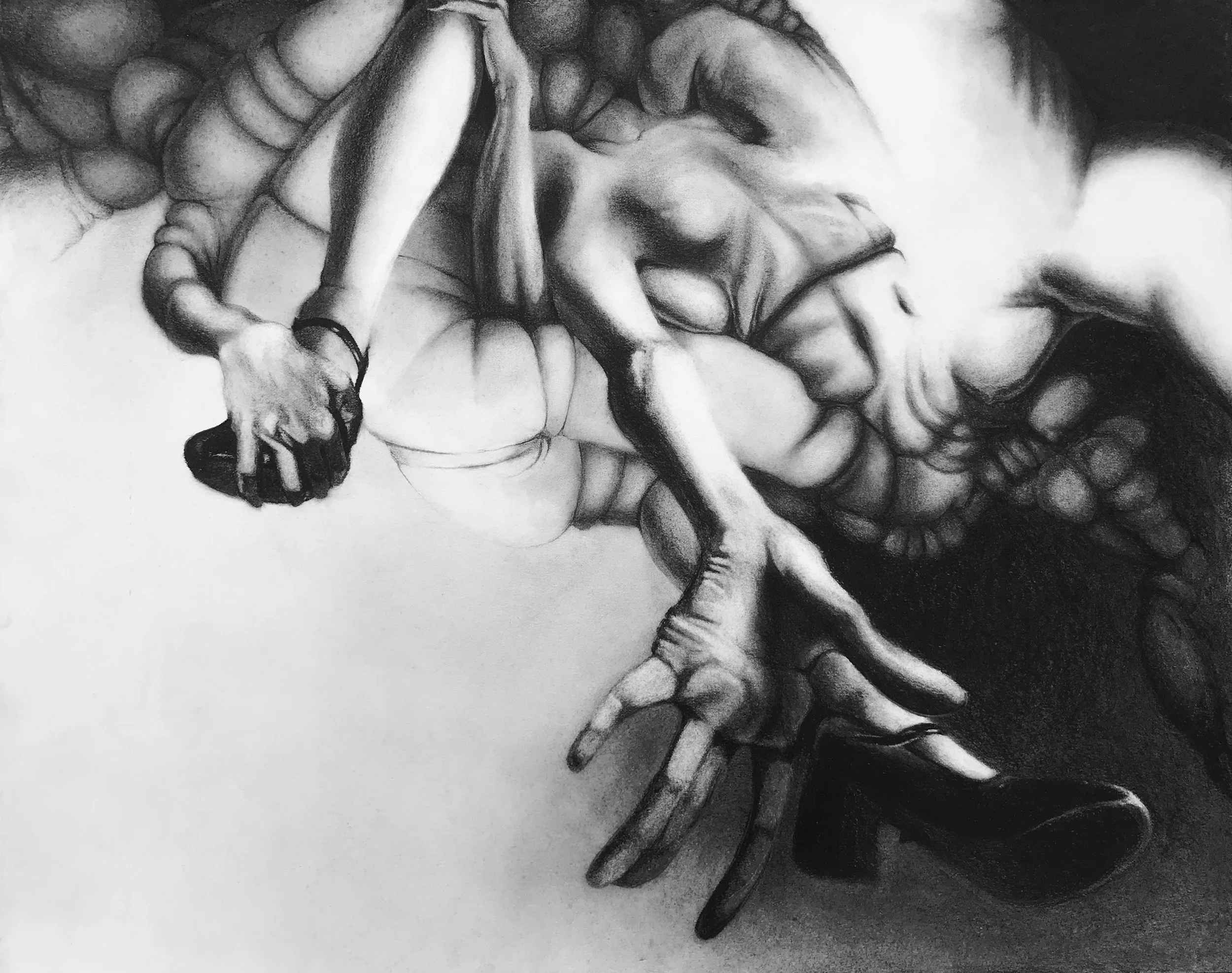 Limb Study, charcoal, 12" x 15," 2023
