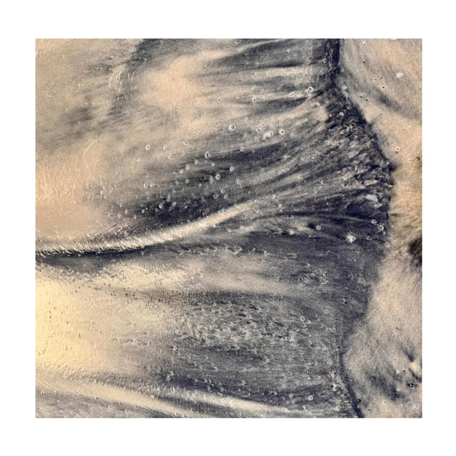 The Beach Is an Artist: Tidal Charcoal — Unframed Fine Art Giclée Print