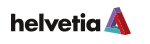Logo der Helvetia-Versicherung mit schwarzem Text und einem mehrfarbigen, dreieckigen Symbol.
