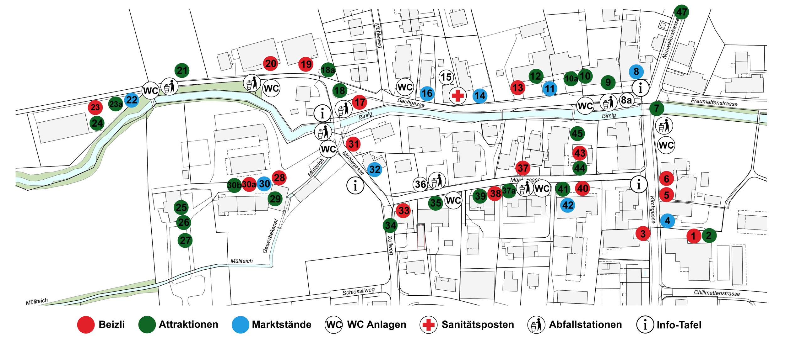 Übersichtsplan Dorffest 800 Jahre Biel-Benken