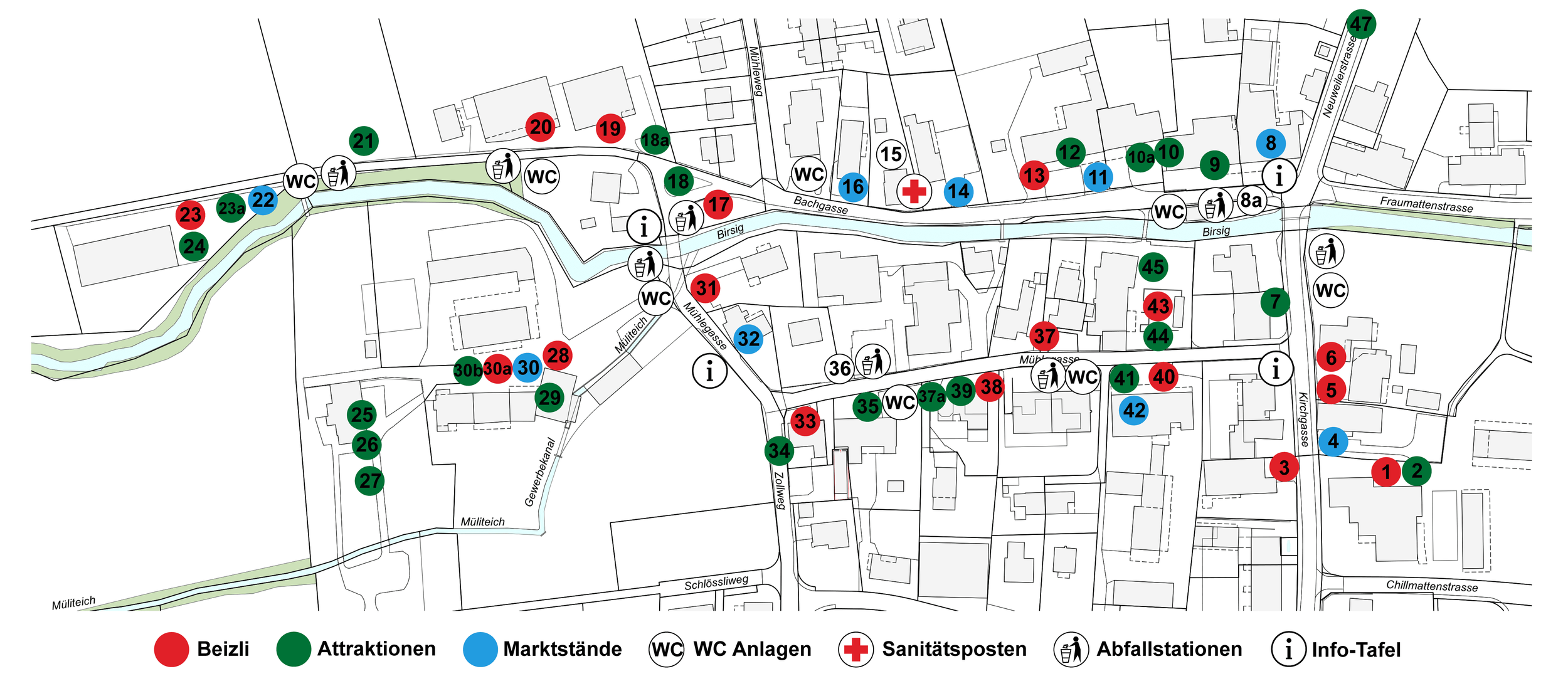 Übersichtsplan Dorffest 800 Jahre Biel-Benken