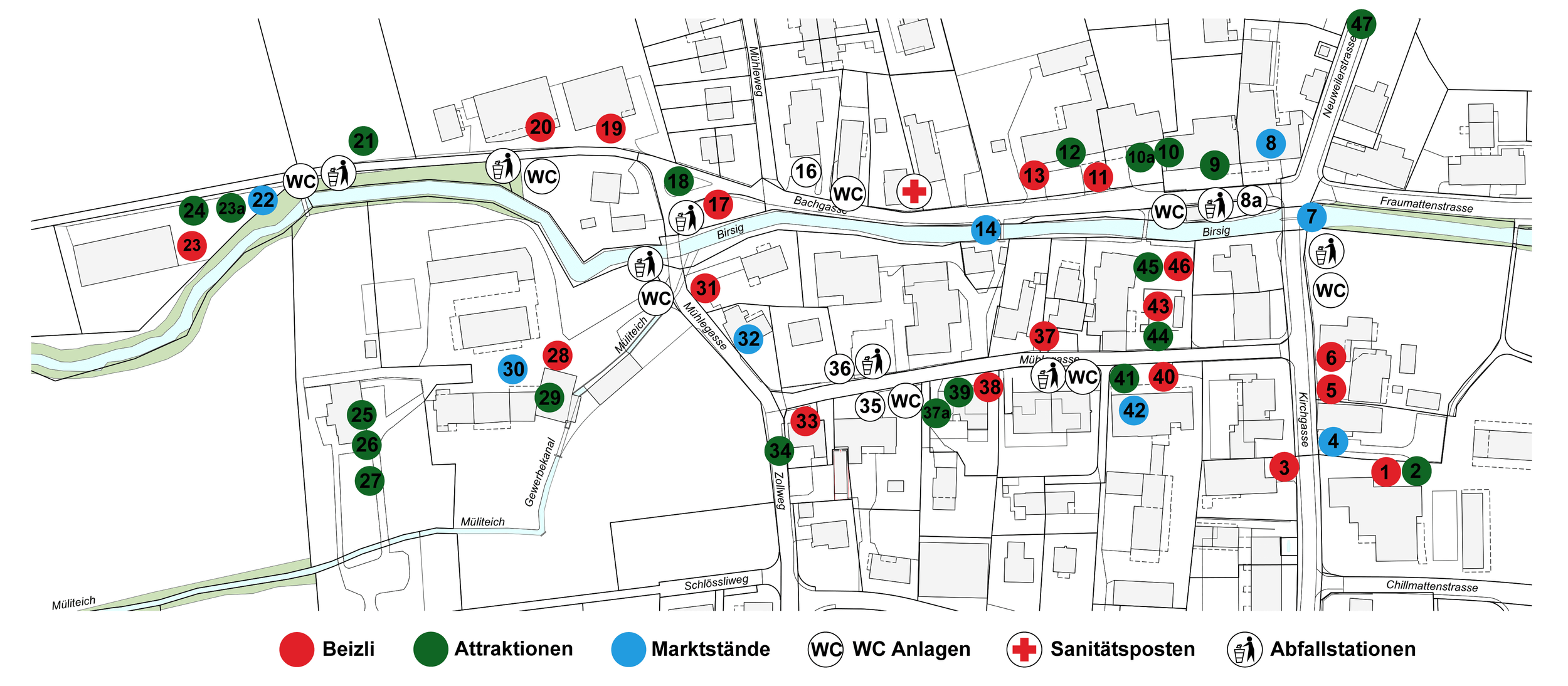 Übersichtsplan Dorffest 800 Jahre Biel-Benken