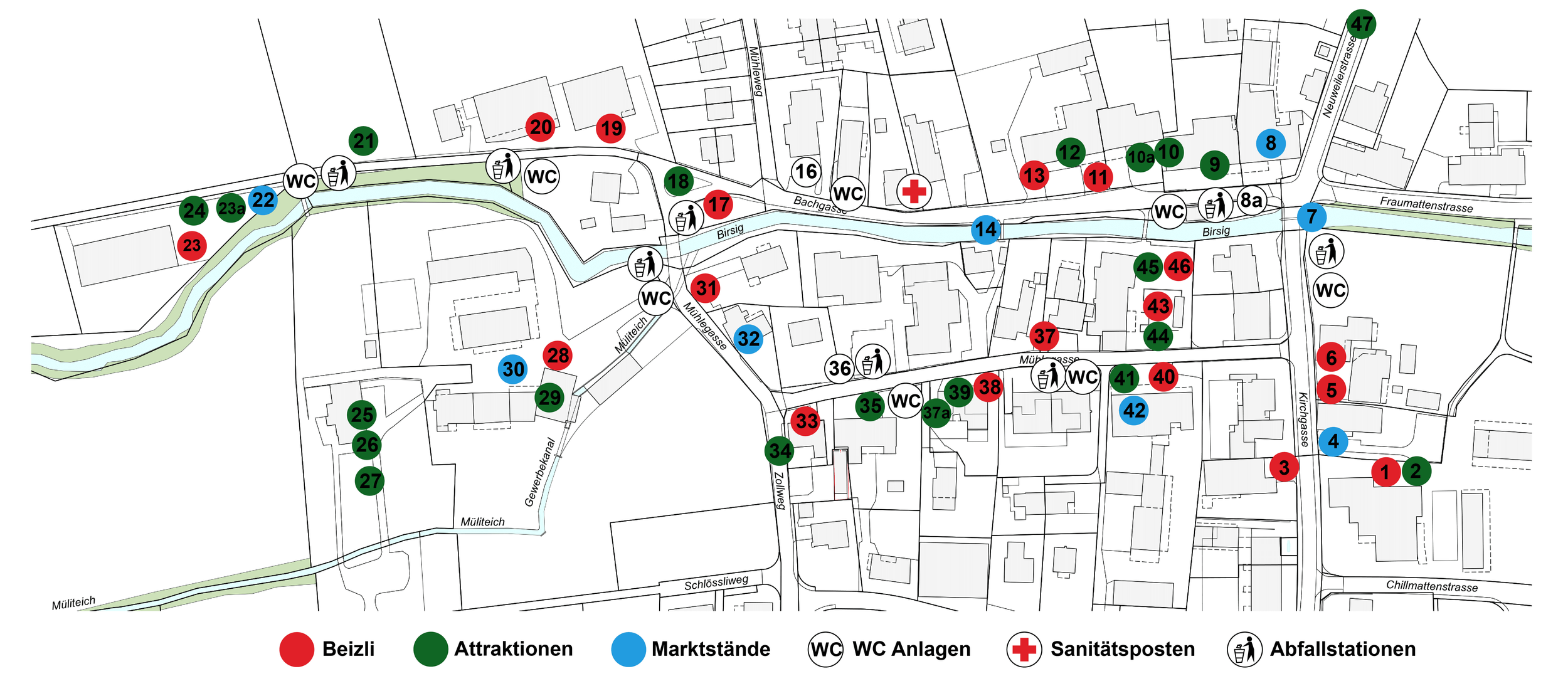 Übersichtsplan Dorffest 800 Jahre Biel-Benken