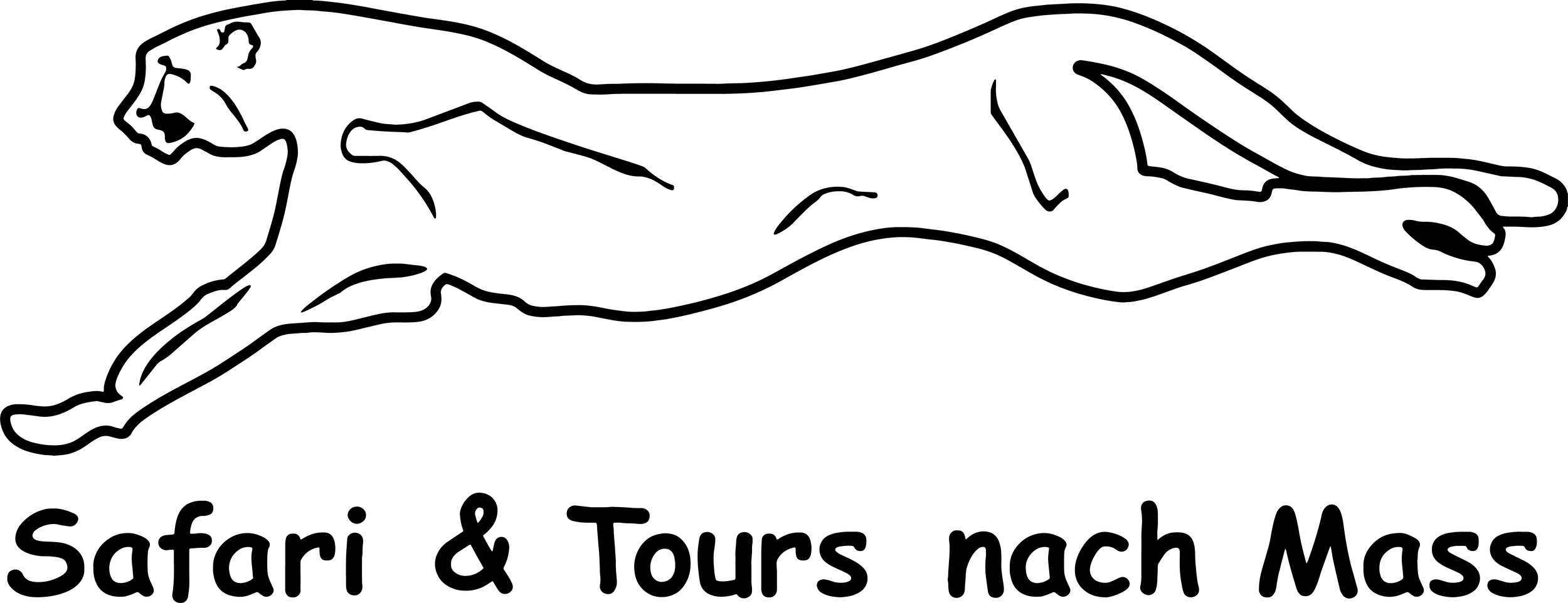Logo Safari und Tours Gepard über Schrift
