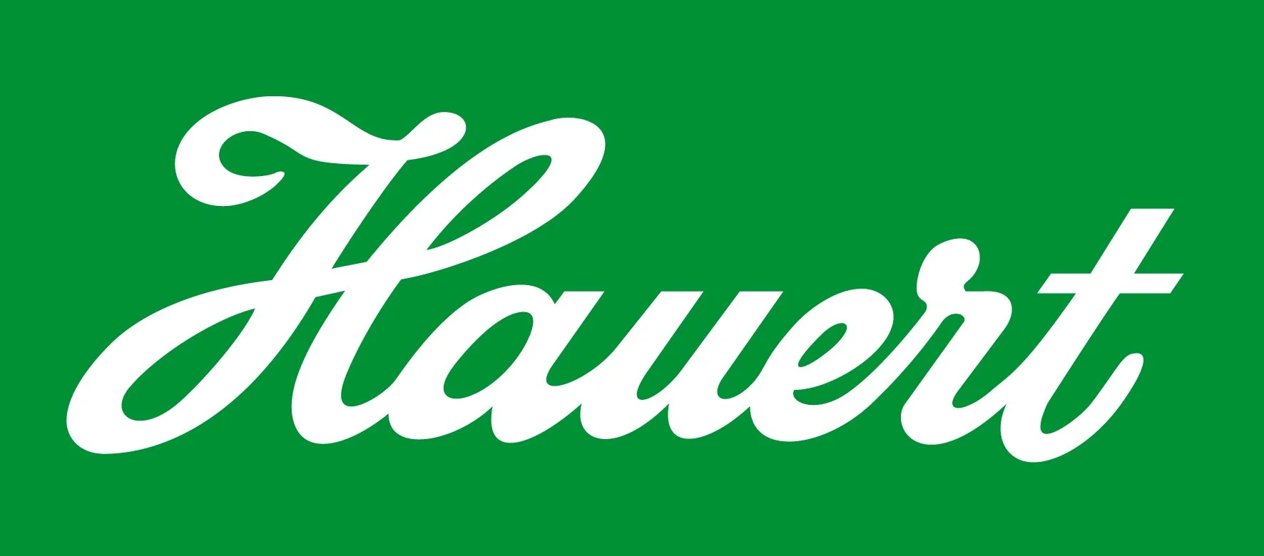 Logo von Hauert mit weisser Schrift auf gründem Hintergrund
