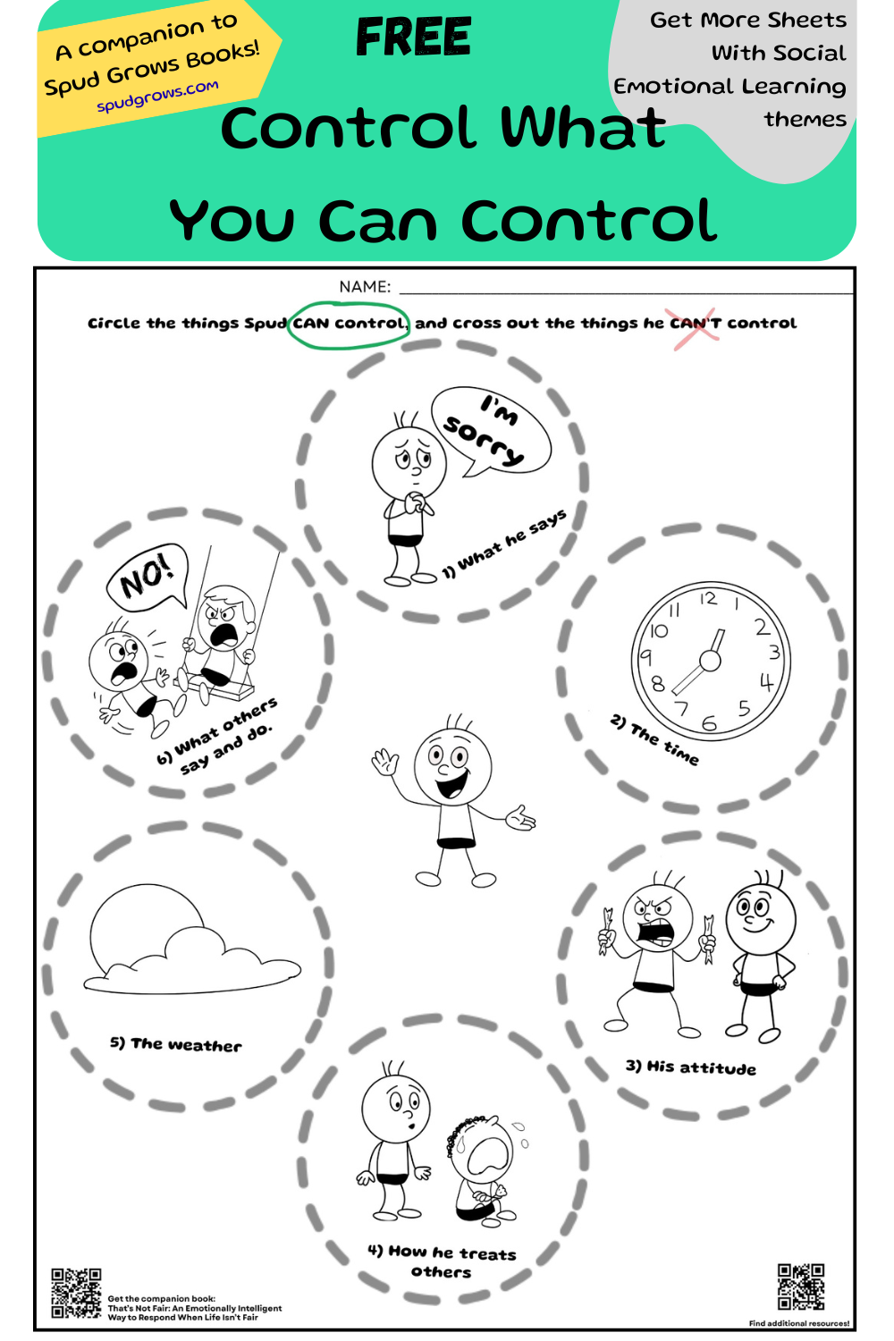 Things I Can Control: A Free Circle-of-Control Printable