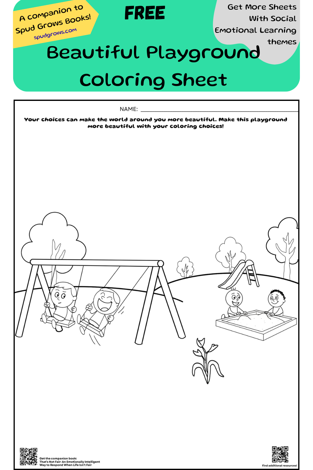Playground Coloring Page: Make the World Beautiful