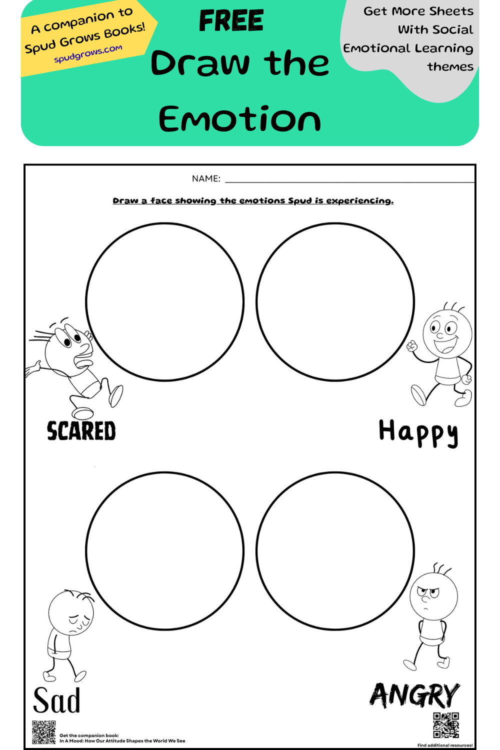 Draw Spud's Feelings: An Emotions Faces Printable