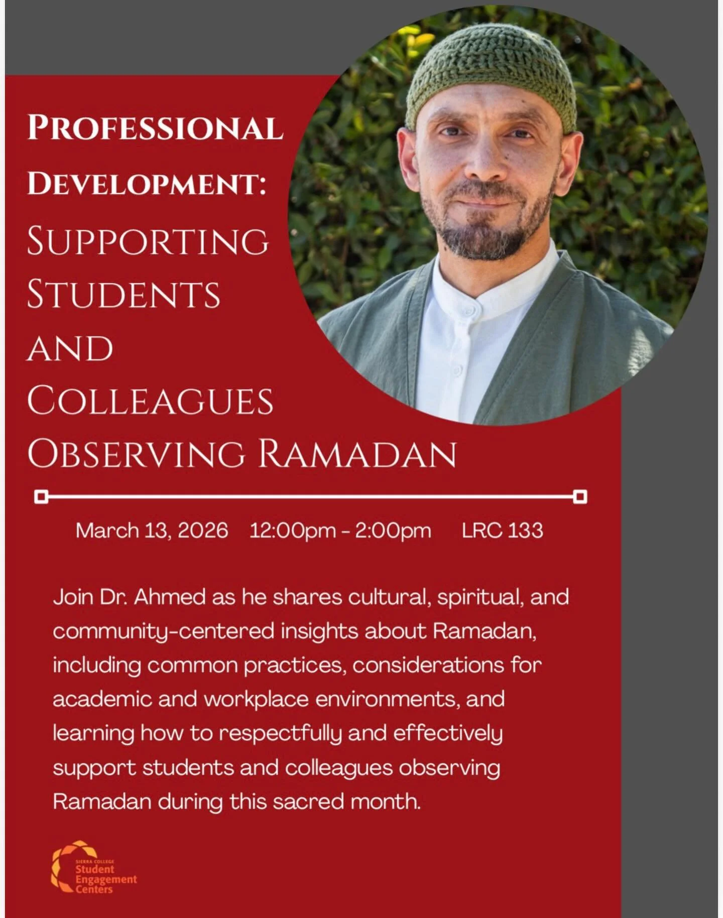 I truly look forward to this beautiful workshop. For me, it is not simply another speaking opportunity. What inspires me most is the passion shown by the faculty members, counselors, and administrative staff at Sierra College who are taking the time 