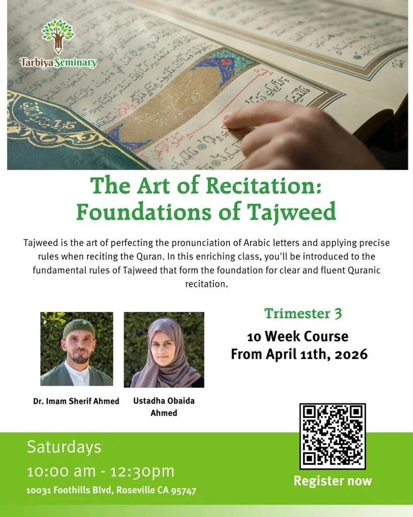 📌 Tajweed Class (Brothers &amp; Sisters)

Alhamdulillah, we&rsquo;re excited to begin our 10-week Tajweed course this semester &mdash; a space to refine your recitation and build a strong foundation in reading the Qur&rsquo;an with clarity and preci