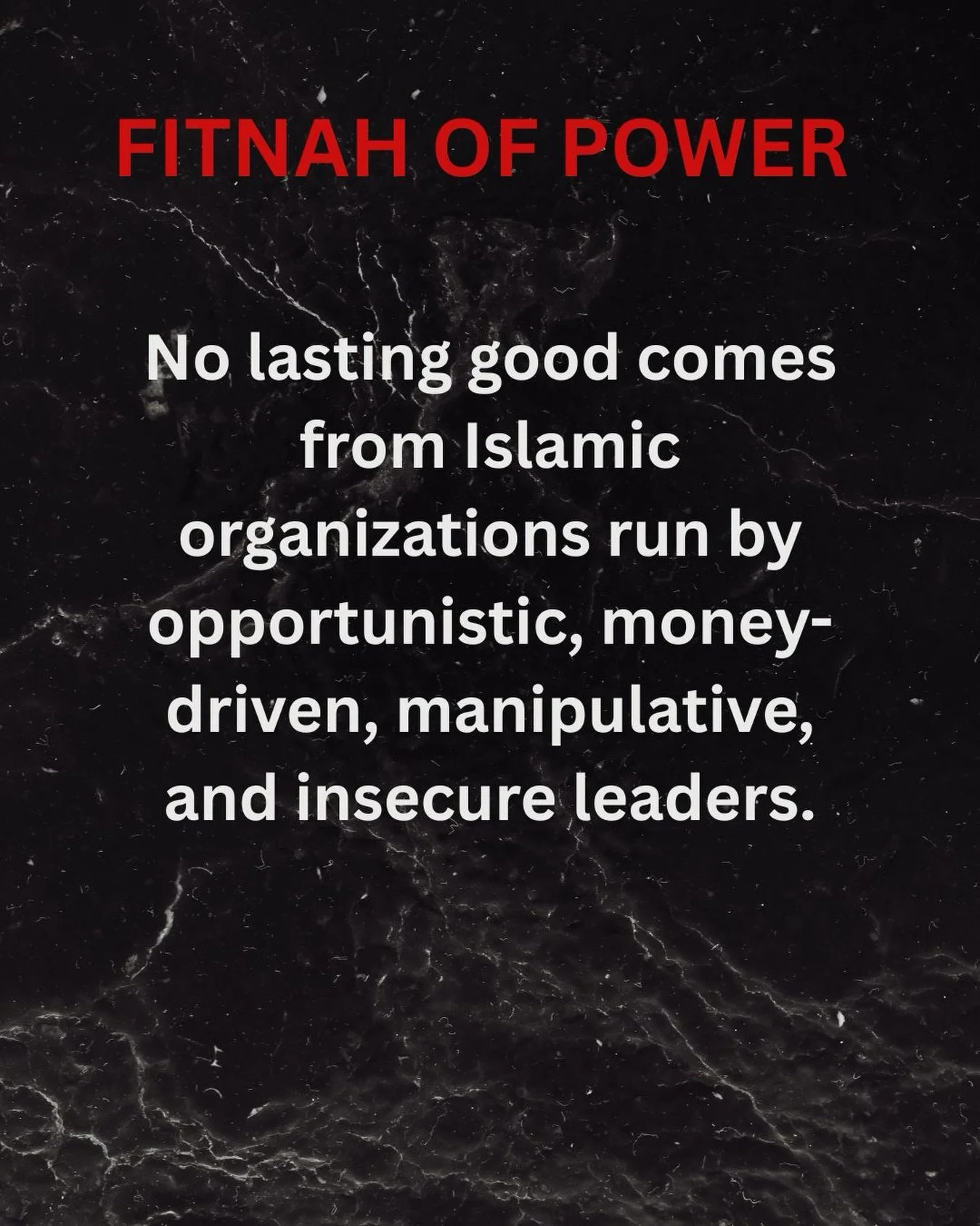 #fitnah #organization #money #power