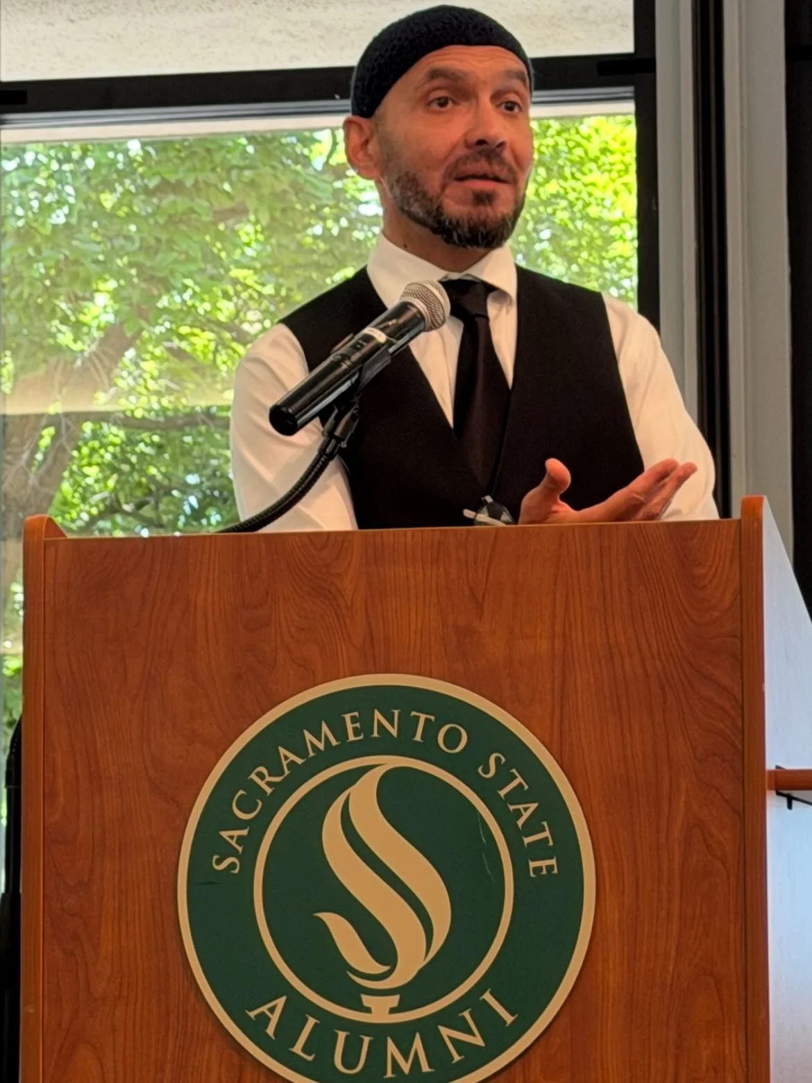 I was honored today to speak at the National Day of Prayer held at Sac State in the presence of an interfaith community and faith leaders. Each person shared reflections and prayers on the importance of prayer within our traditions.
Although we may p
