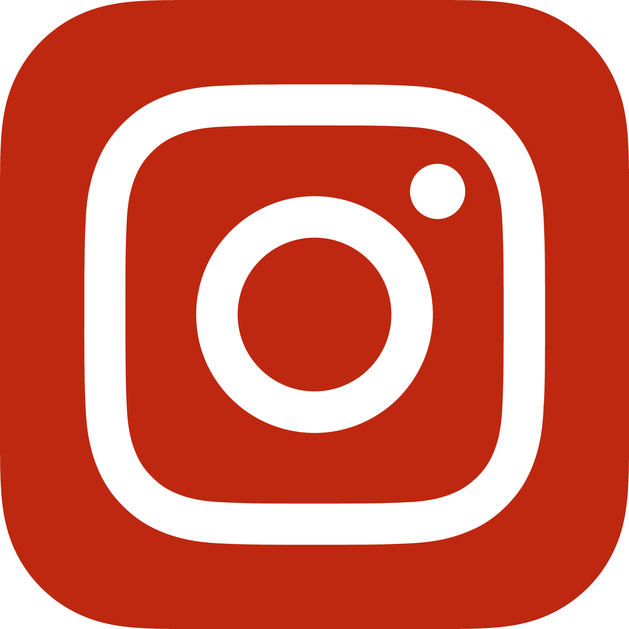 A stylized icon of the Instagram logo, featuring a square with rounded edges, an inner circle, and a small dot in the upper right corner, in black on an orange background.