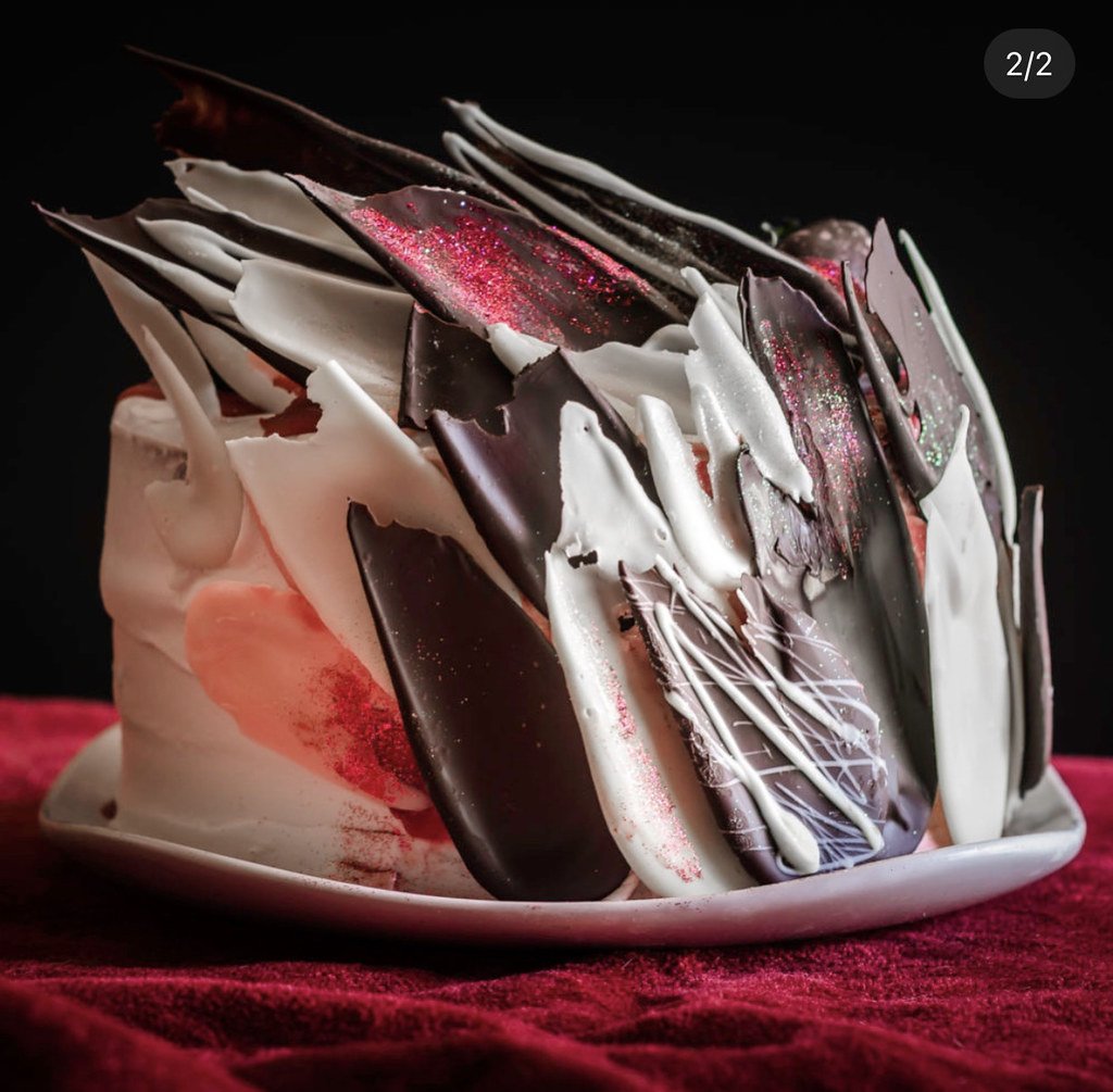 Strawberry Brushstroke Cake