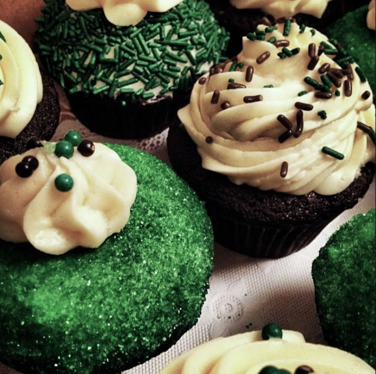 Irish Car Bomb Cupcakes-- Guinness Cupcakes, Irish Whiskey Ganache & Bailey's Buttercream