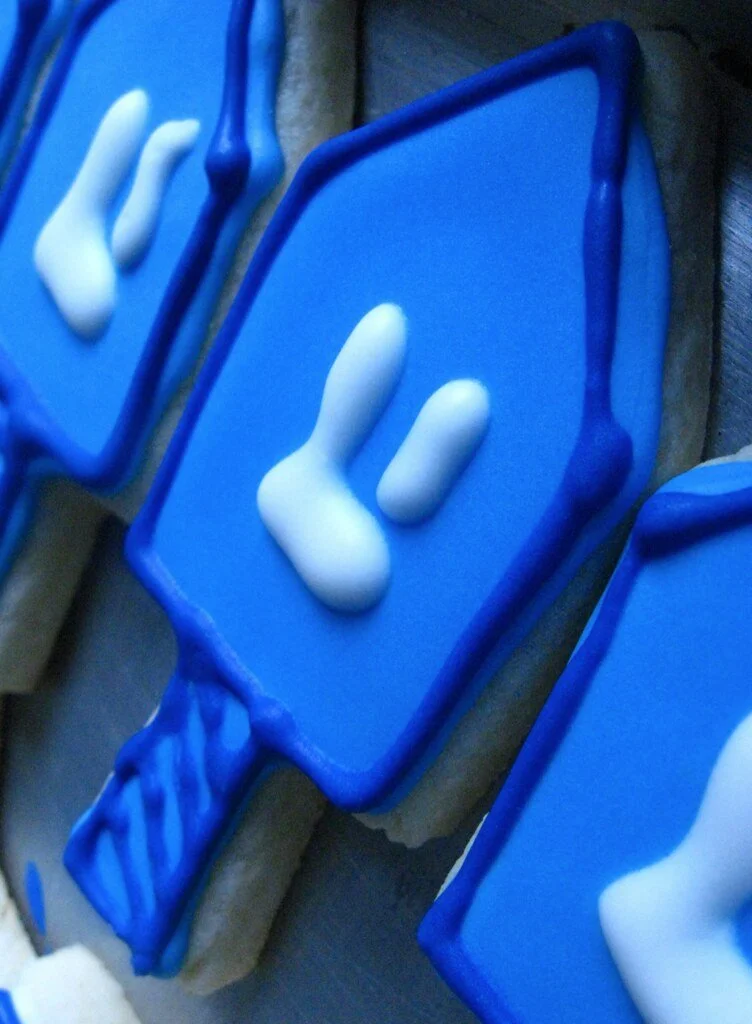 Hannukuh Dreidel Sugar Cookies