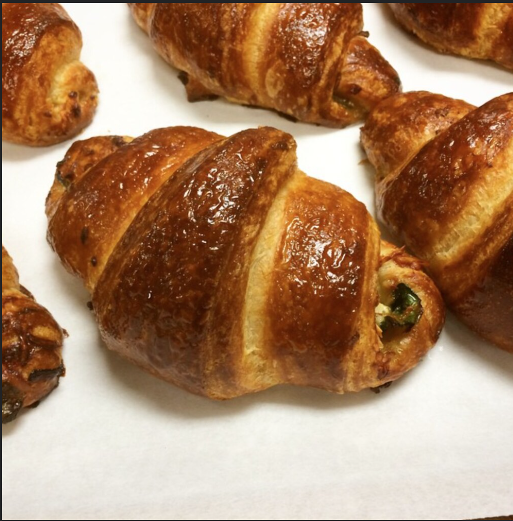 Spinach, Artichoke, Onions,Chevre & Parm Croissants